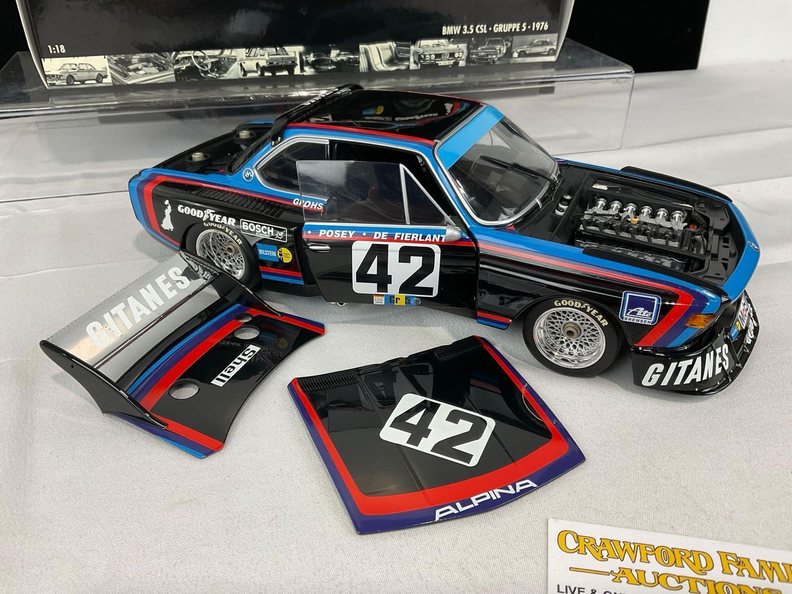 Minichamps 1976 BMW 3.5 CSL Gruppe 5, 1/18 Scale Diecast Car Model orig box - 4