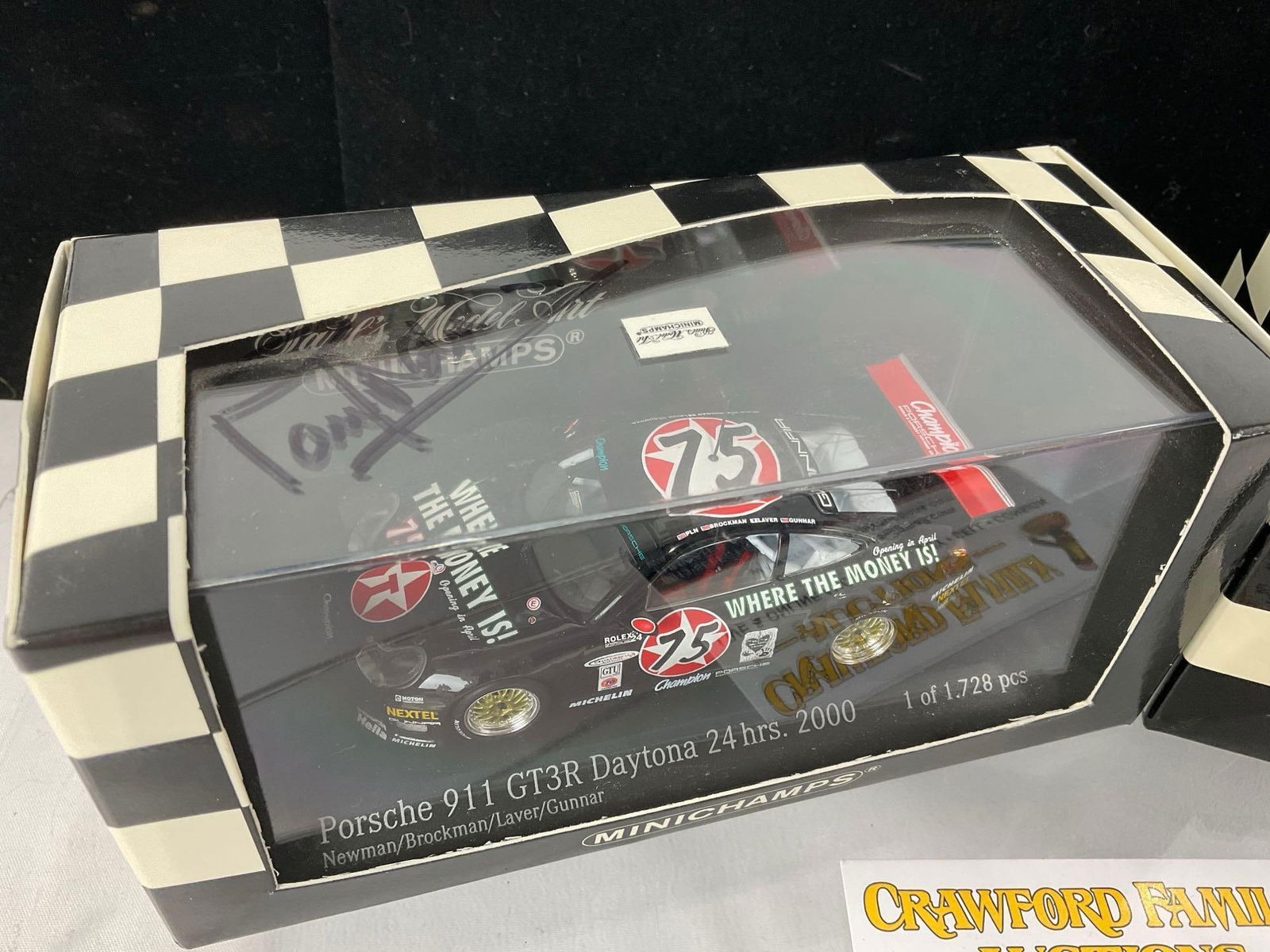 2 Minichamps Porsche 911 GT3-R Daytona 2000 & 24hrs, 1 signed by Paul Newman 1/43 Scale Diecast C... - 2