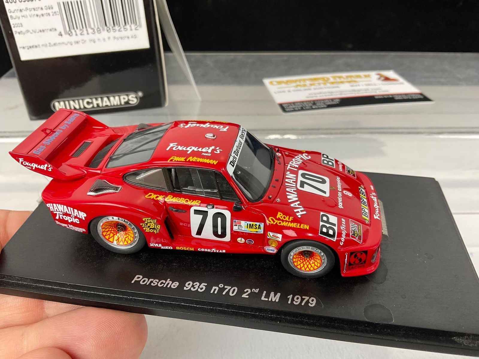 2 1/43 Scale Porsche Diecast Car Models, 1979 935 LM 24H & 2003 G-99 Bully Hill Vineyards 250 Grand - 5