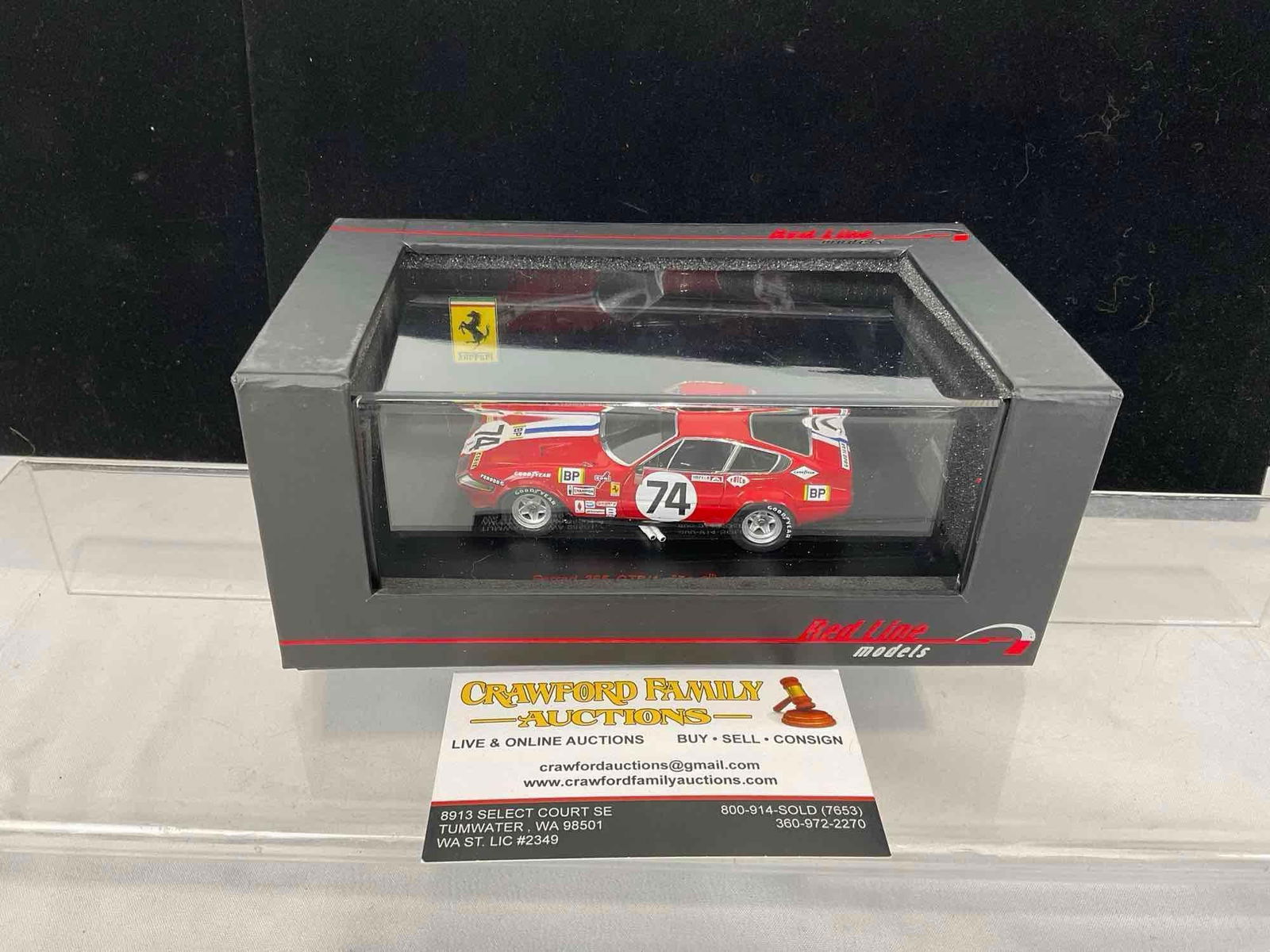 Redline Models RL078, Ferrari 365 GTB/4 #d 338/500, 1/43 Scale Diecast Car Model orig box: The piece is marked #d 338/500. Appears to be in good shape. The piece measures approx 4h x 8w x 5d inches. See pics. E-5420 