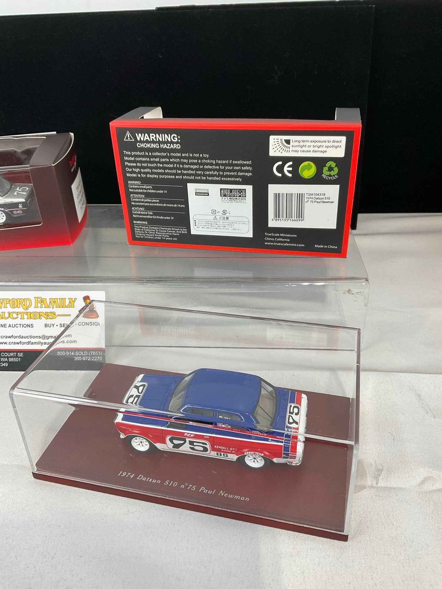 1974 Datsun 510 no75 Paul Newman & 1976 Datsun no75 Paul Newman PLN Racing, 1/43 Scale Car Models - 4