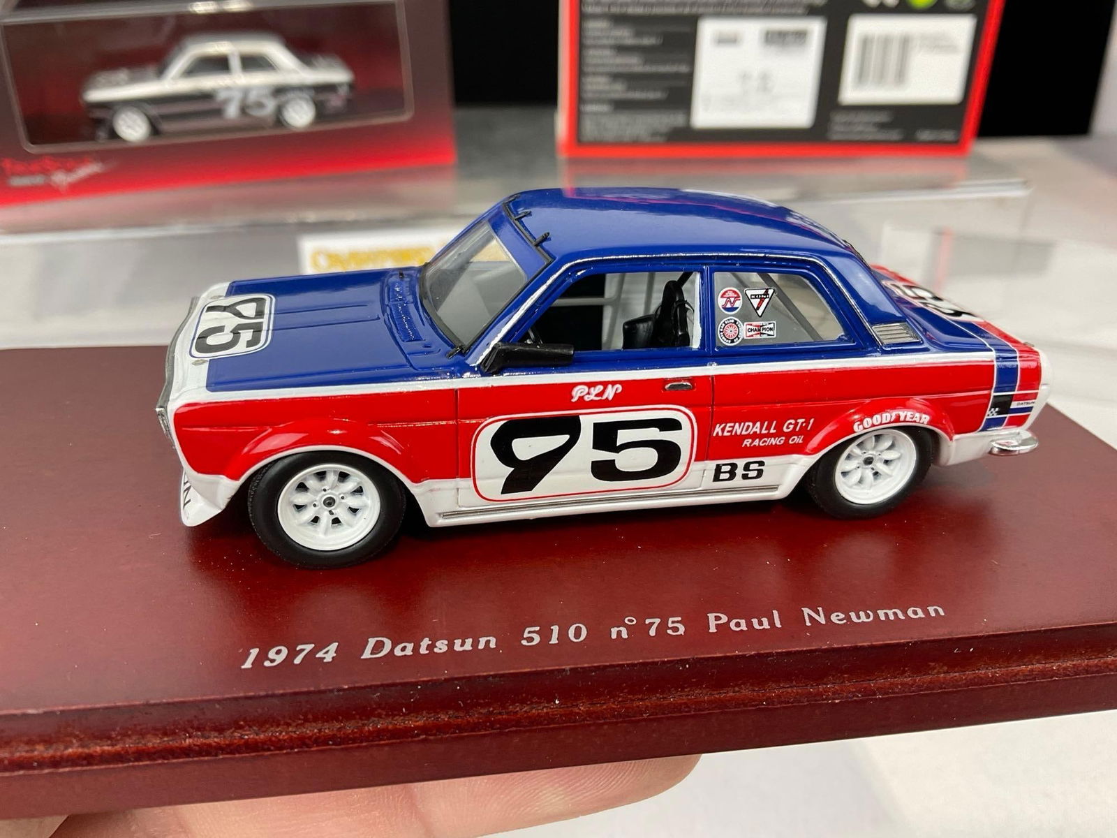 1974 Datsun 510 no75 Paul Newman & 1976 Datsun no75 Paul Newman PLN Racing, 1/43 Scale Car Models - 5