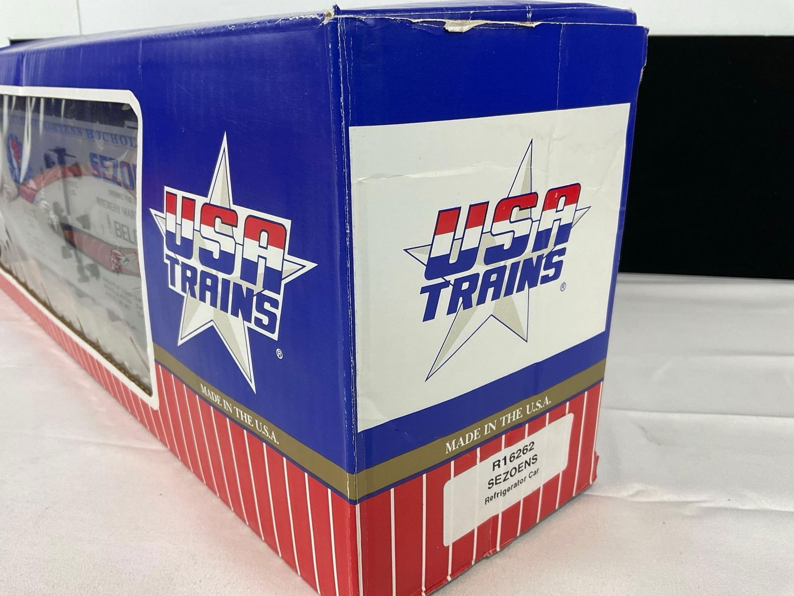 G Scale Model Train R16262 Sezoens Reefer Car, USA Trains, in box - 3