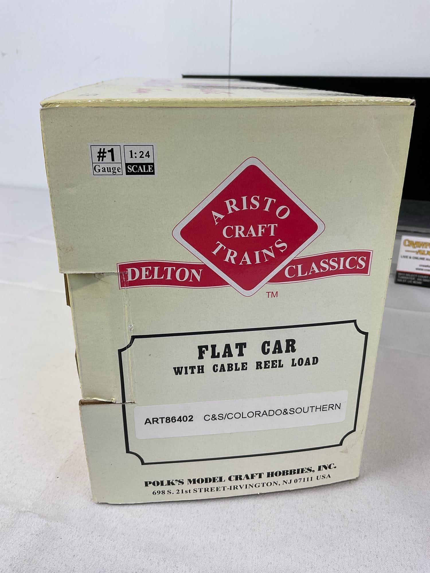 Aristo Craft Trains Flat Car w/Cable Reel Load G Scale Model Train, ART86401 Colorado & Southern - 2