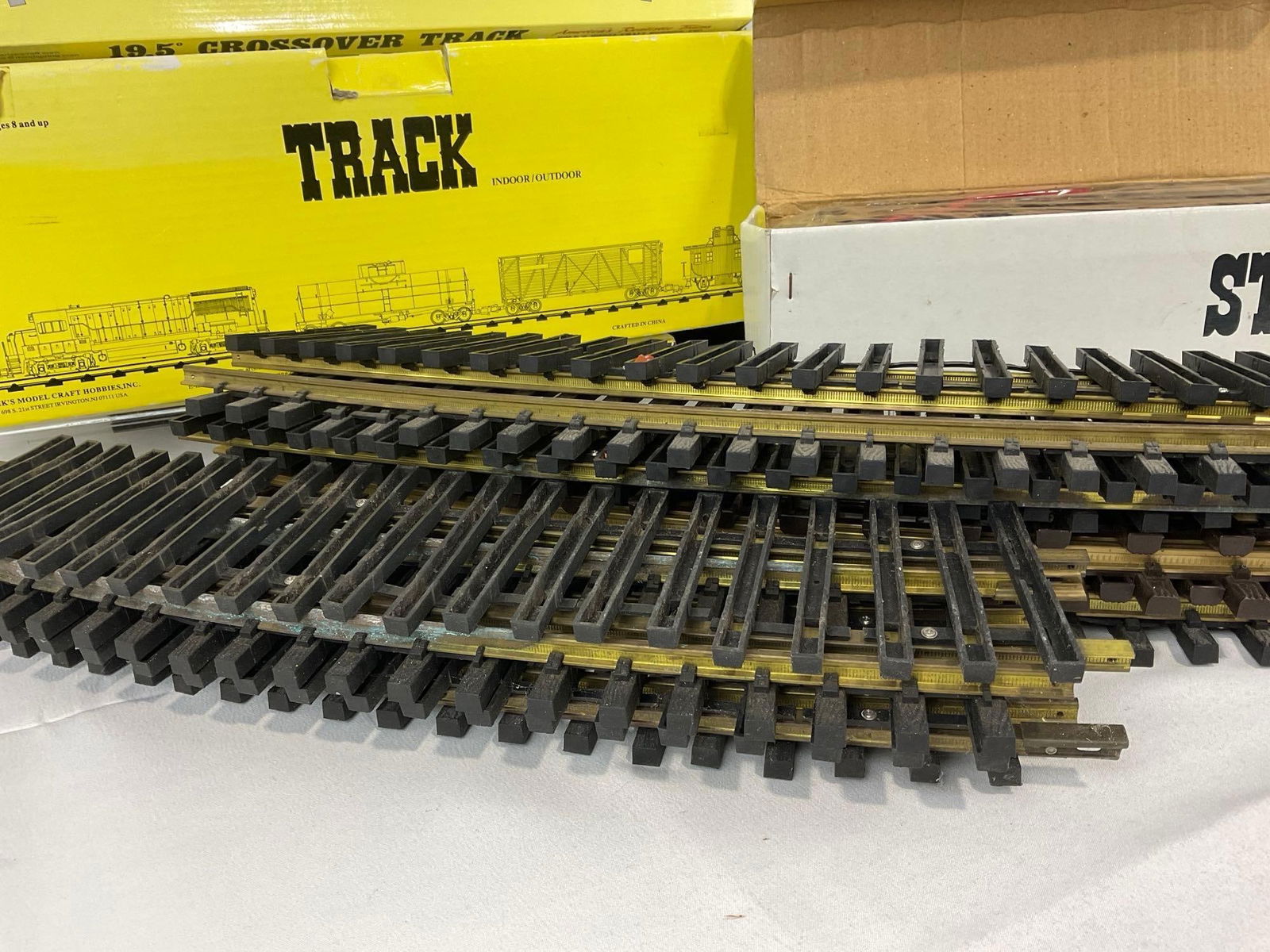 G Scale Model Train Tracks, in three boxes, 12 Curved, 16 Straight & 1x 19.5 Crossover piece - 2