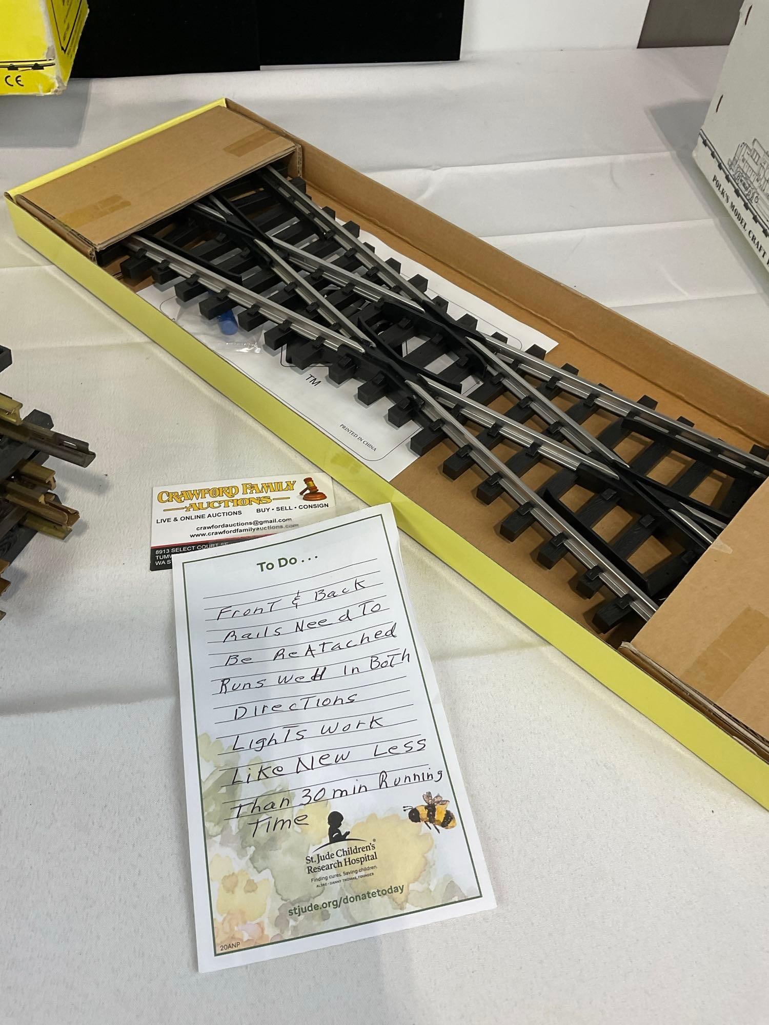 G Scale Model Train Tracks, in three boxes, 12 Curved, 16 Straight & 1x 19.5 Crossover piece - 6