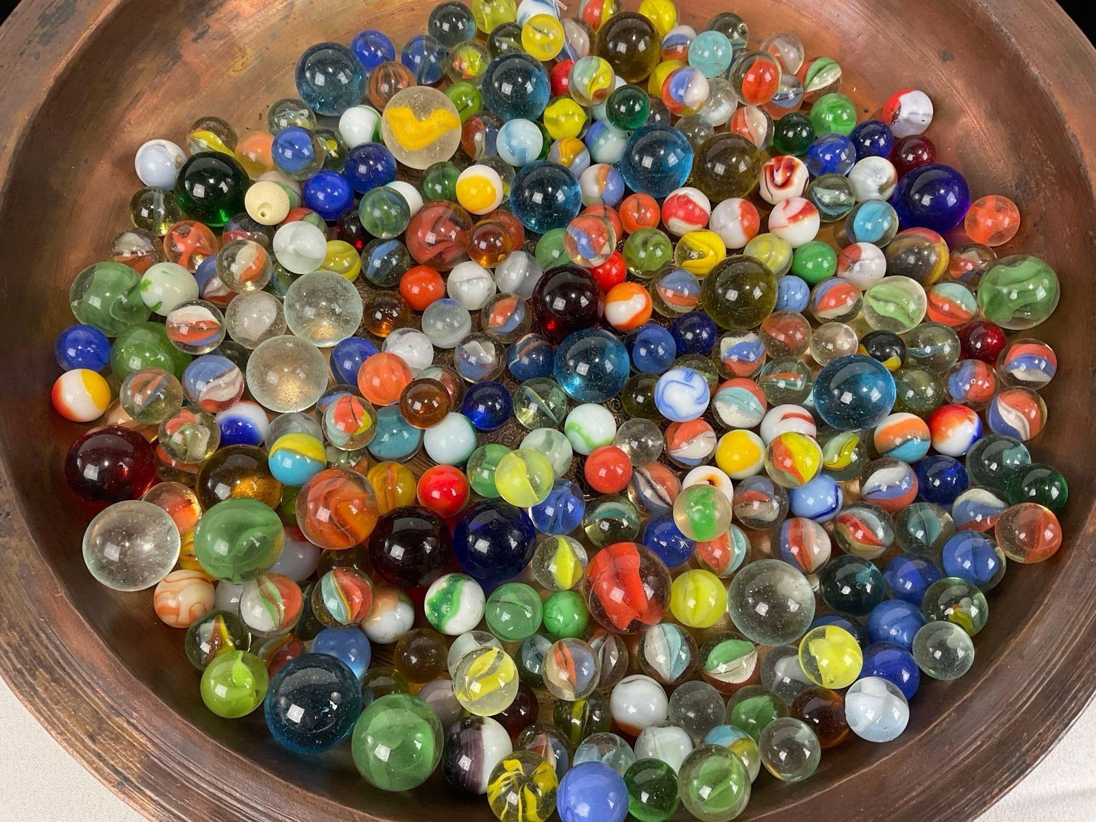 Collection of 1950s and older Marbles, many styles & colors, Small & Large - 2