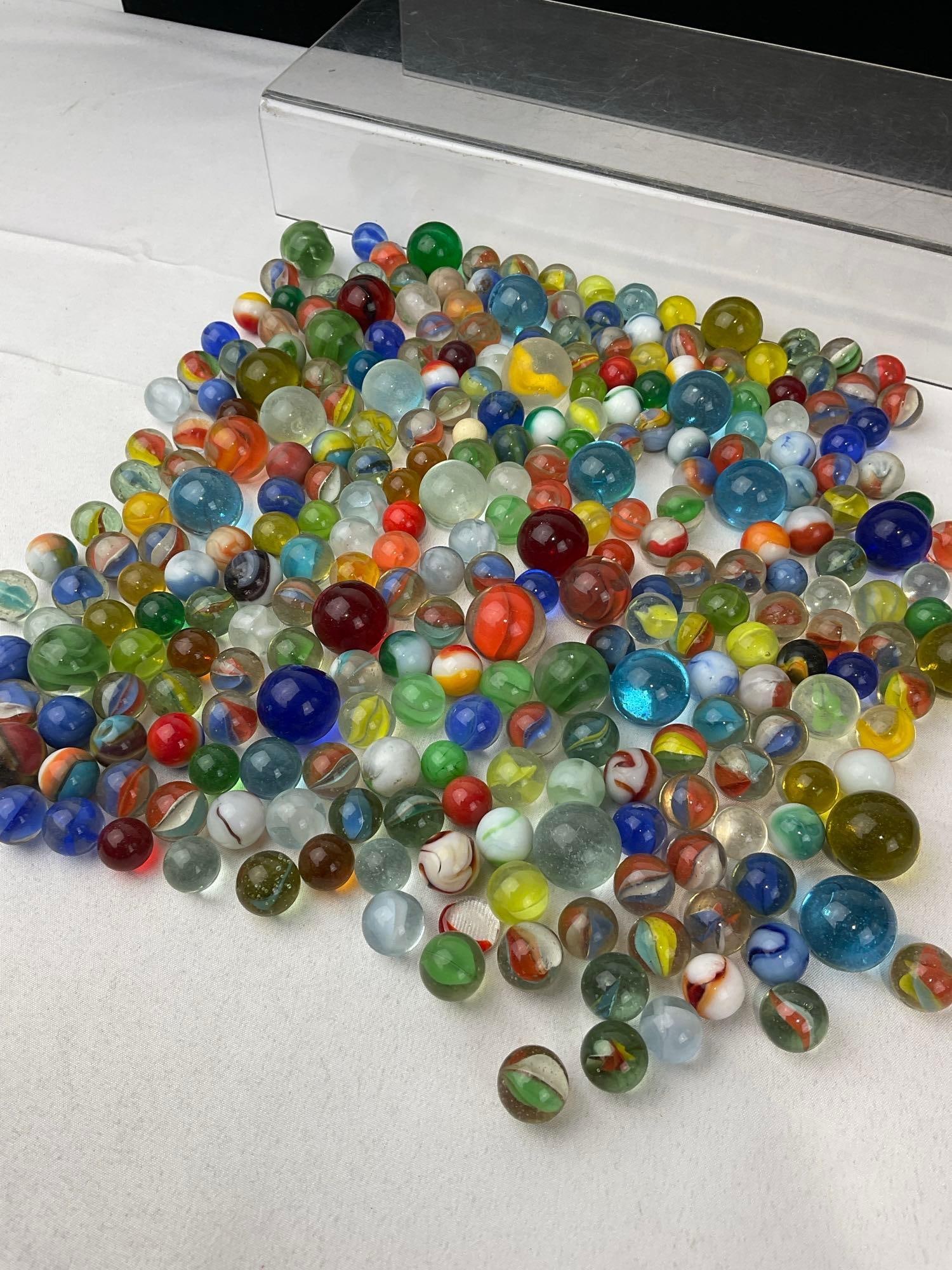 Collection of 1950s and older Marbles, many styles & colors, Small & Large - 4