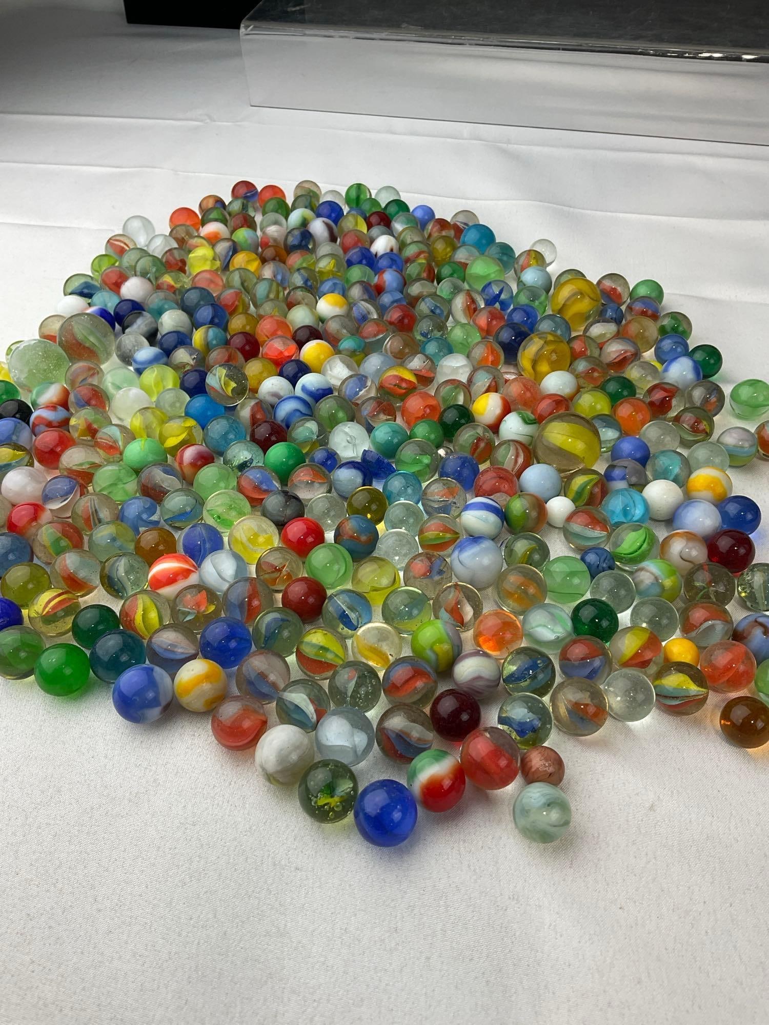 Collection of 1950s and older Marbles, many styles & colors, Small & Large - 5