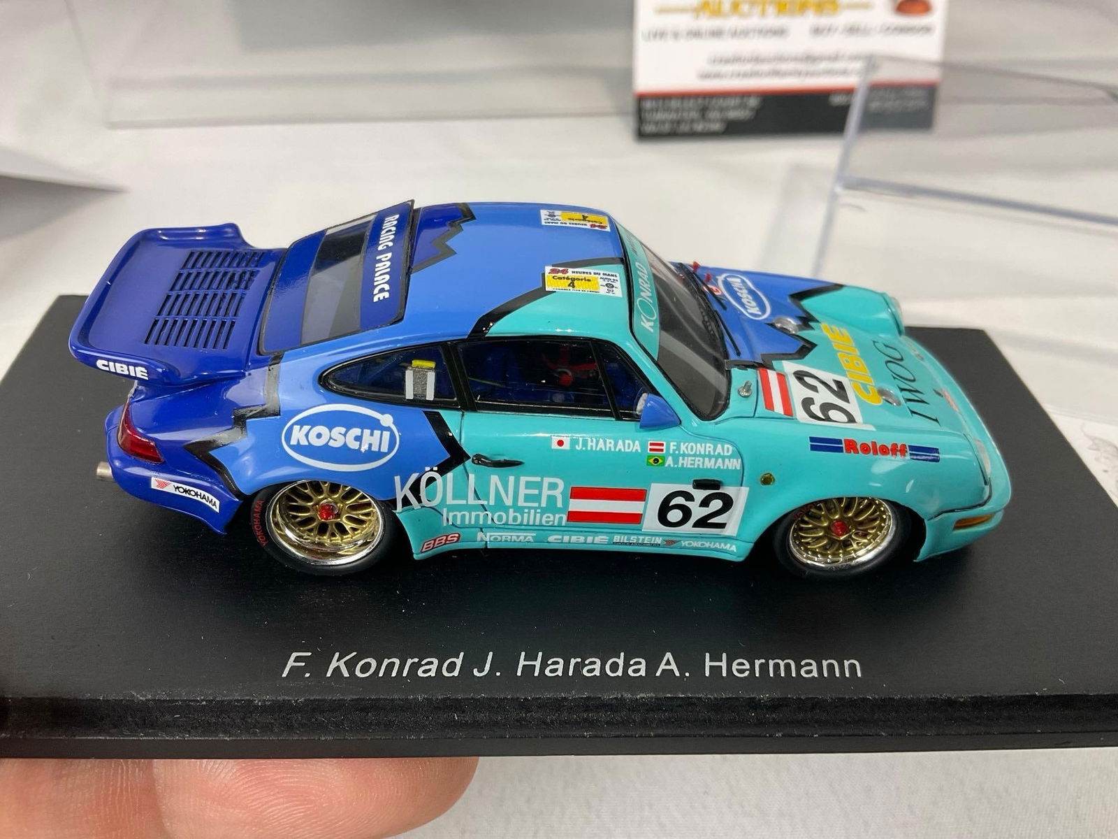 Onyx & Spark Porsche 911 1/43 Scale Diecast Car Models, 1993 Carrera 2 Cup LM & 1999 GT2 LM 24H - 6