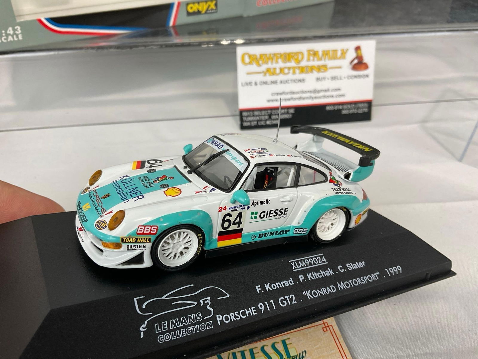 Onyx & Spark Porsche 911 1/43 Scale Diecast Car Models, 1993 Carrera 2 Cup LM & 1999 GT2 LM 24H - 8