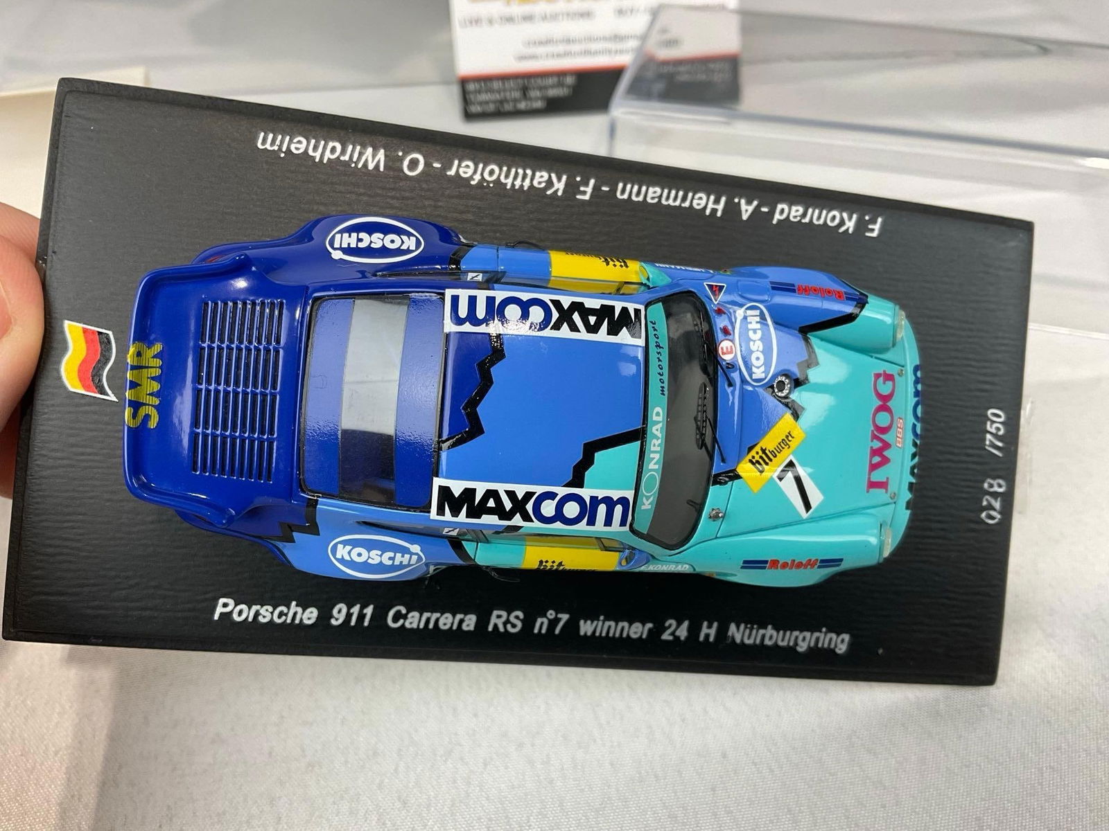 Pair of Spark Franz Konrad 1/43 Scale Diecast Car Models, 1995 Kremer K8 LM24H & 1993 Porsche 911... - 3