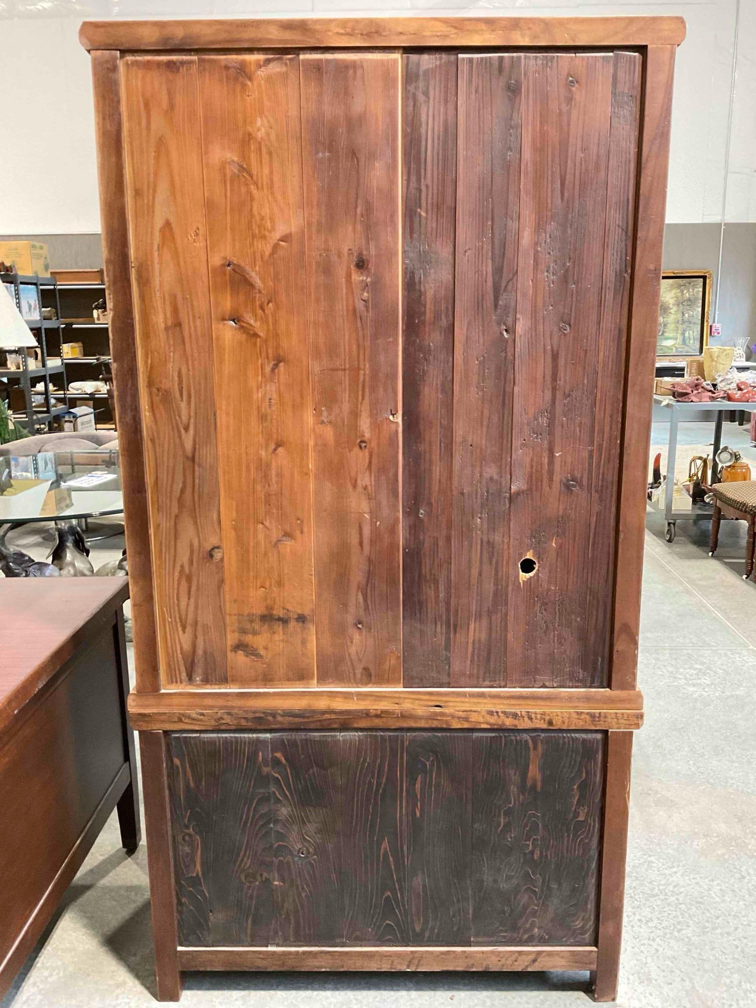 Antique? Handsome Chinese Elm? Wood Armoire Media Cabinet. Very Good Condition. See pics. - 10