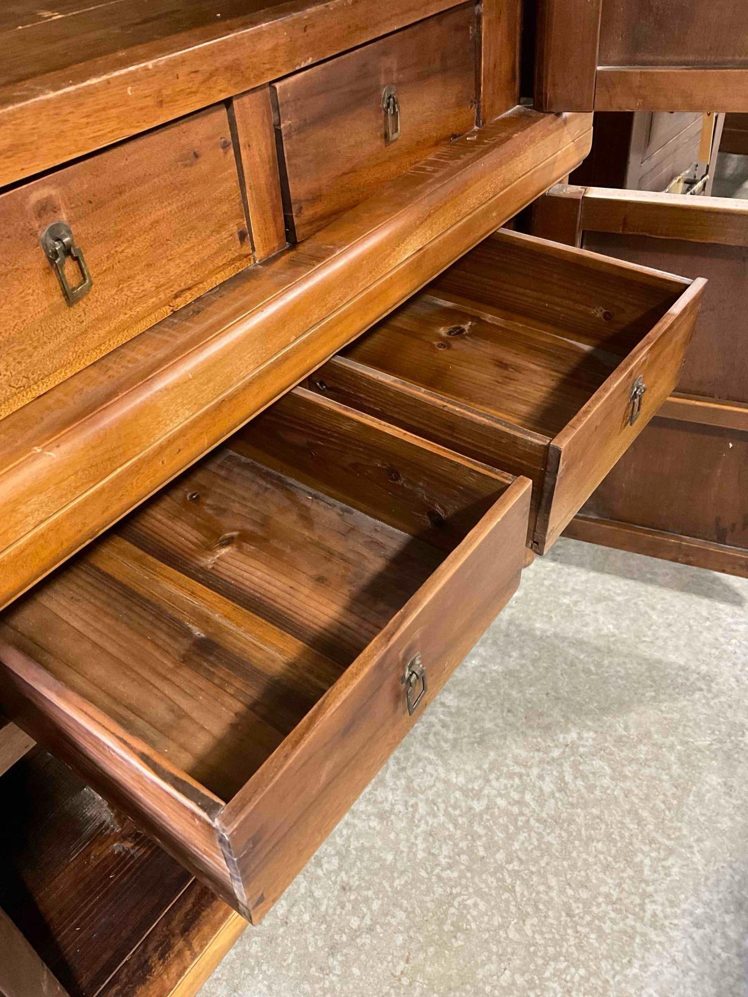 Antique? Handsome Chinese Elm? Wood Armoire Media Cabinet. Very Good Condition. See pics. - 8