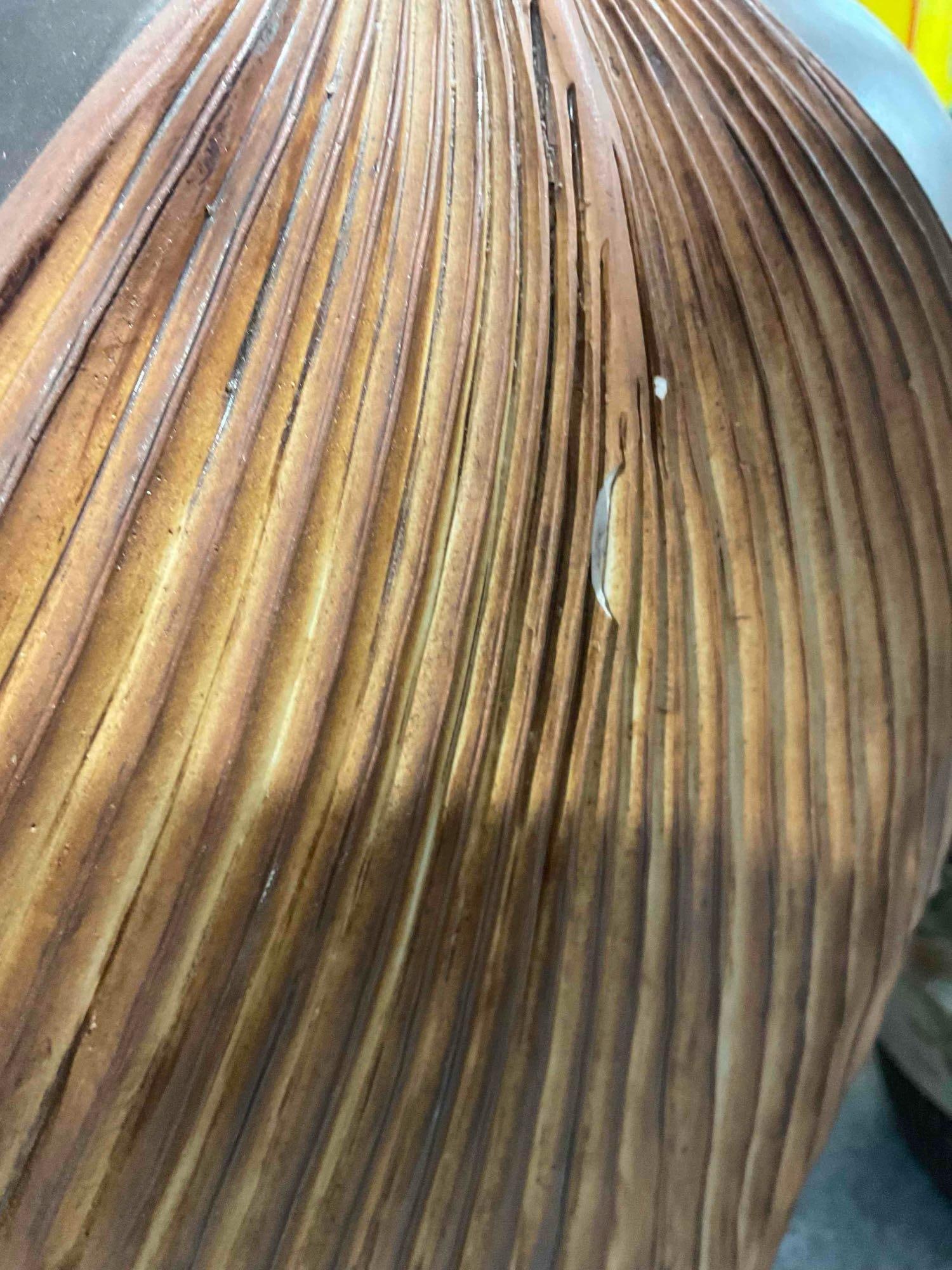 Modern African Ceramic Vase w/ Rope & Leaf Design. Very Good Condition. See pics. - 5