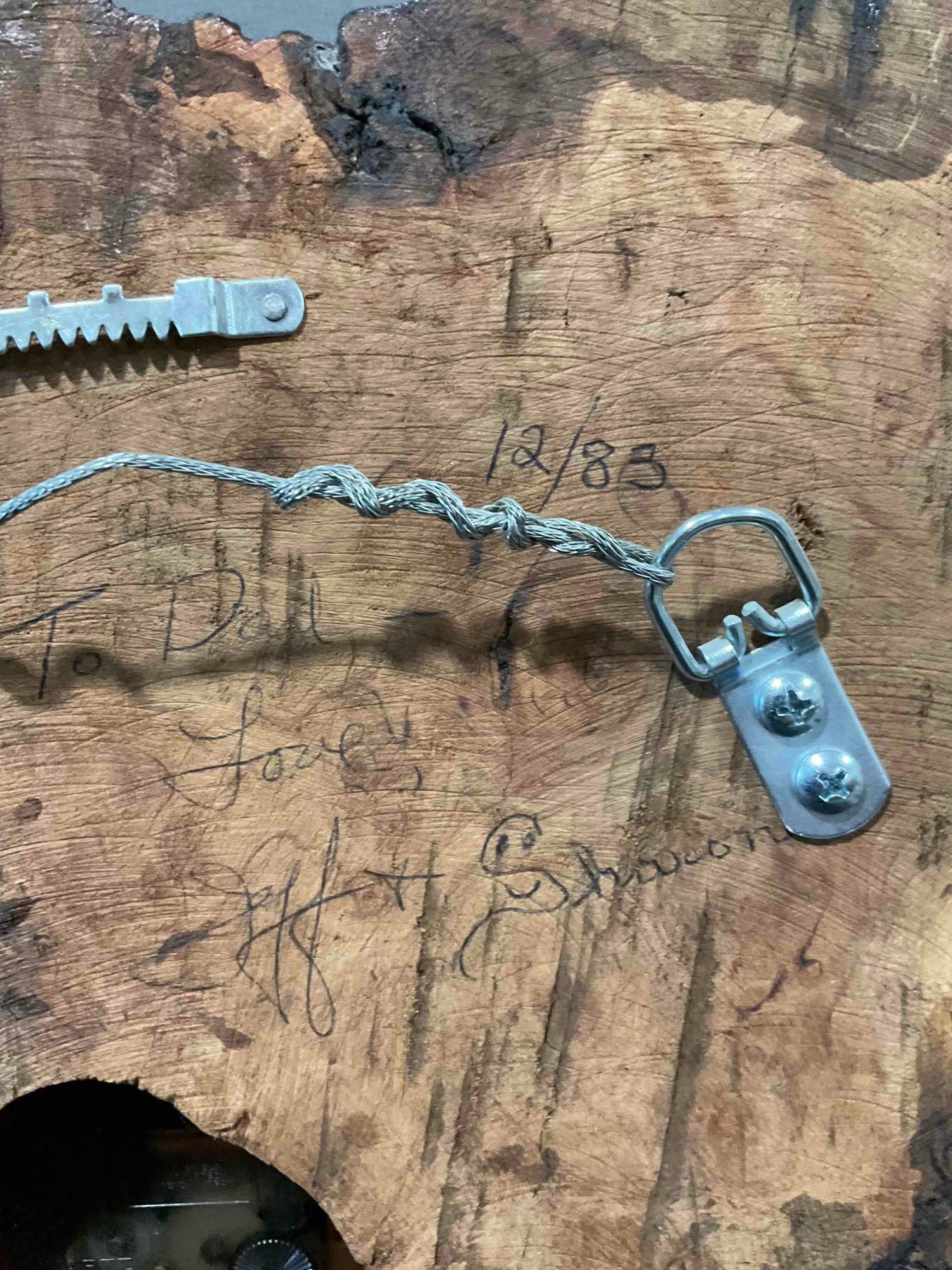 Vintage Wall Clock Set in Reclaimed Live Edge Burl Wood Fragment. Working! Excellent Condition. - 7