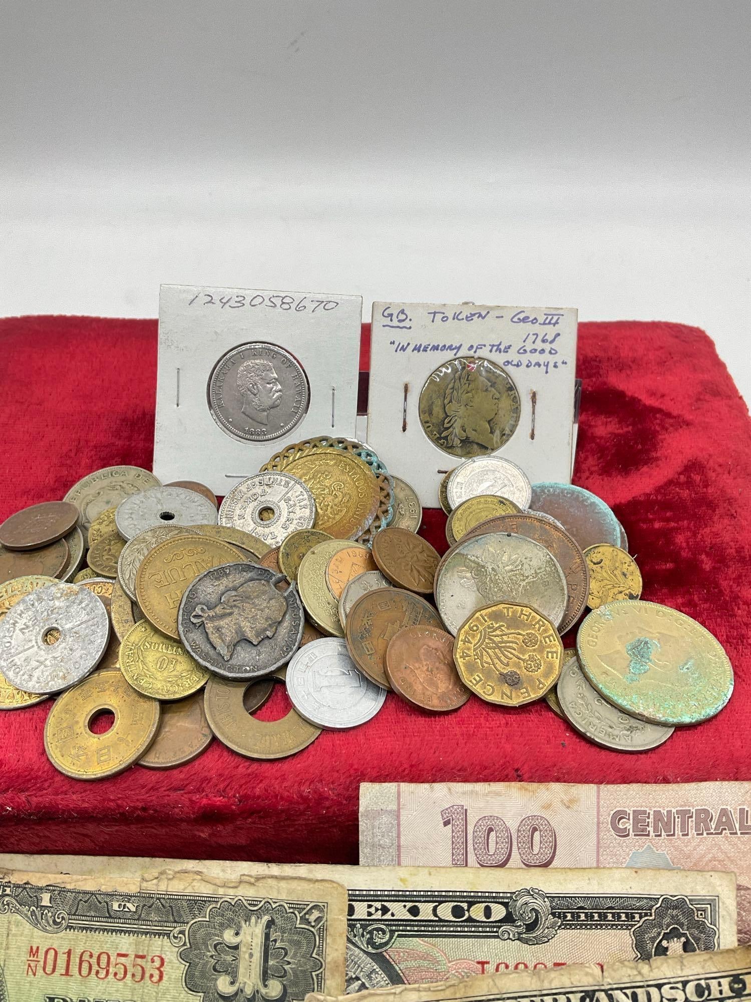 Selection Foreign coins, tokens & currency from around the world see descpriton - 2