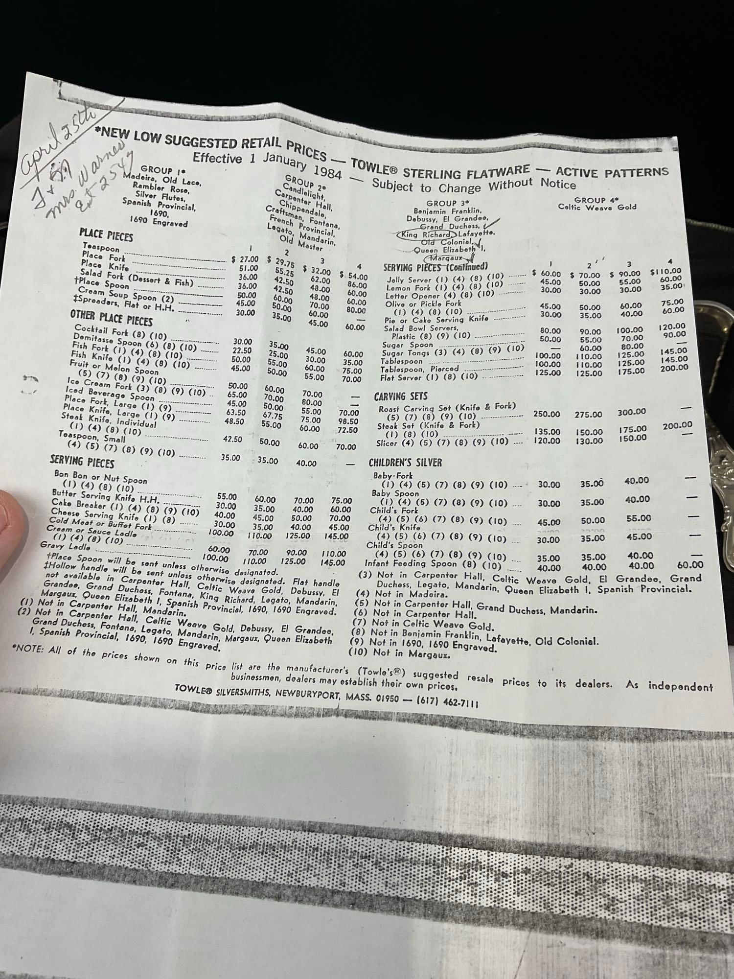 Set of 99 Sterling Silver Flatware, King Edward VII 1936 Gorham Pattern, 3776.9 grams in total - 6