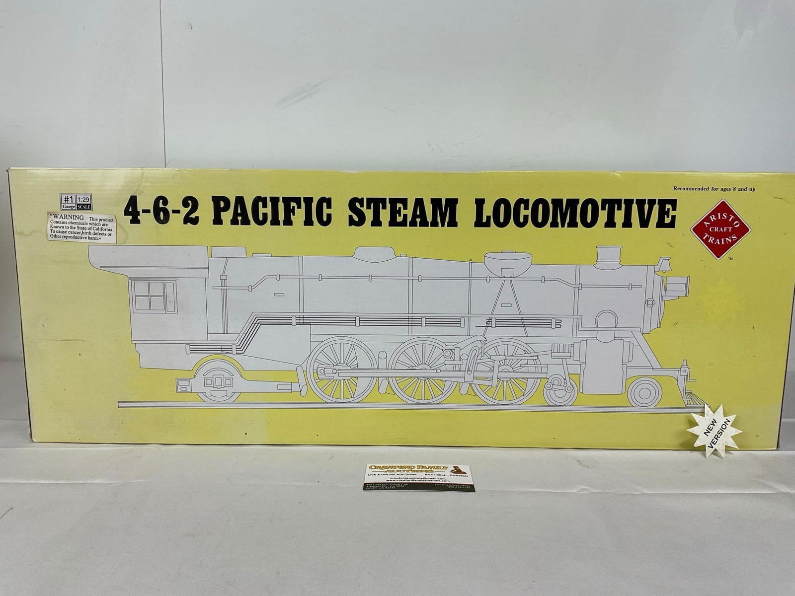 Aristo Craft Trains, 4-6-2 Pacific Steam Locomotive G Scale Model #21408 2897, in box: Appears to be in good shape. The piece measures approx 11h x 28w x 10d inches. See pics. E-5560
