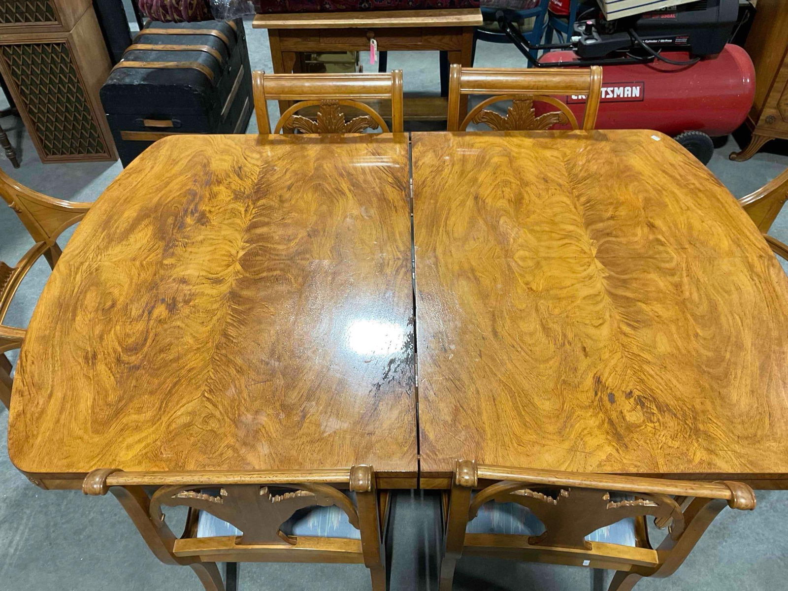 Stunning Brazilian Walnut Expandable Dining Table w/ 6 Chairs & 2 Leaves. Excellent Cond. - 2