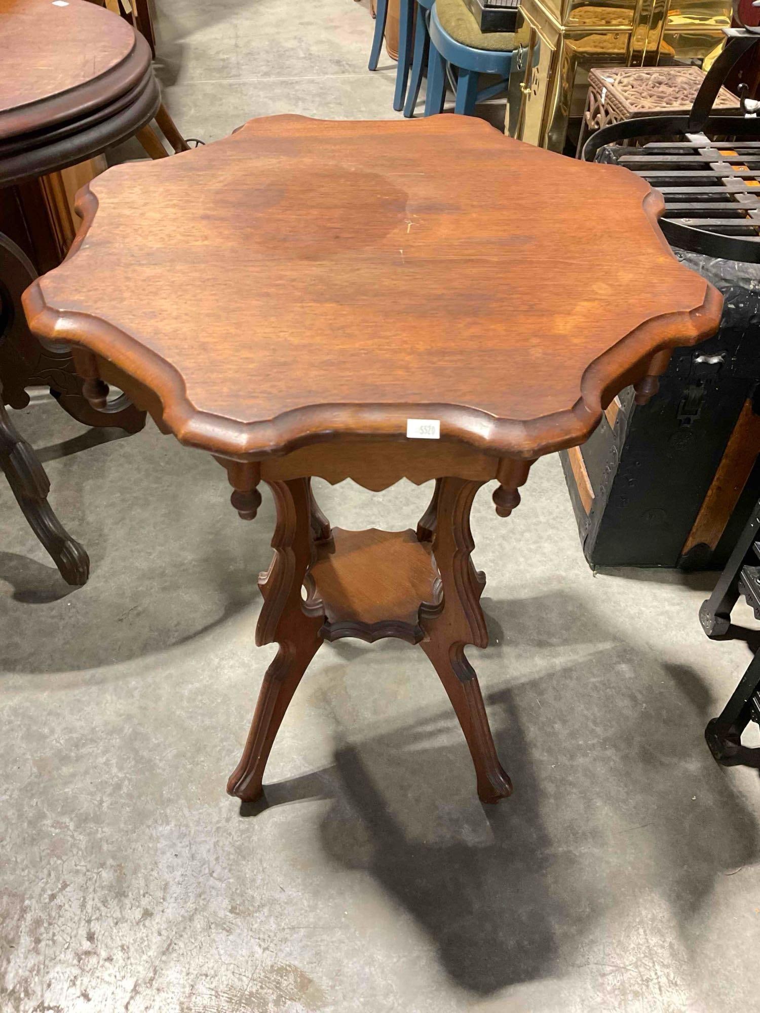 Charming Antique Eastlake? Mahogany Side Table w/ Intricately Contoured Rim & Legs. See pics. - 4