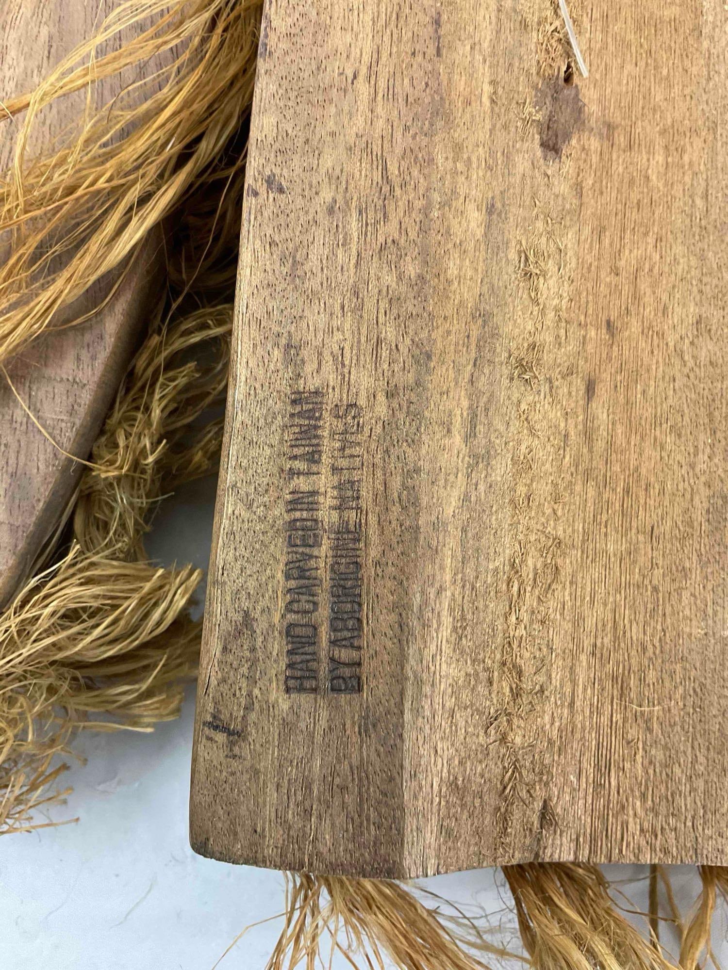 2 pcs Vintage Wooden Face Masks Carved in Taiwan by Aborigine Natives. Very Good Condition. - 7