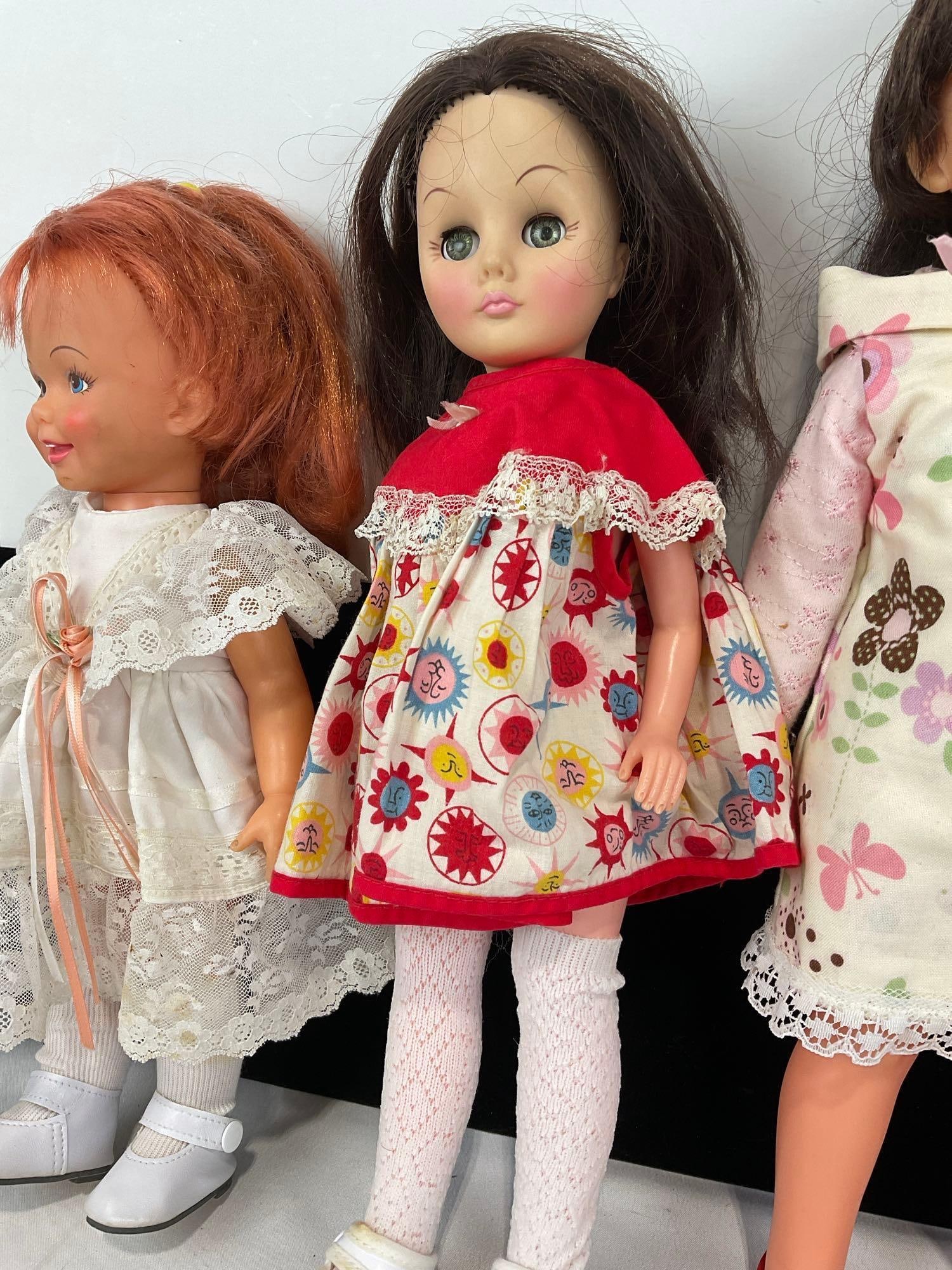 2 Ideal Dolls 1970 & 1971 w/ Retractable Hair, & Effanbee 1978 w/ Flower Dress - 3
