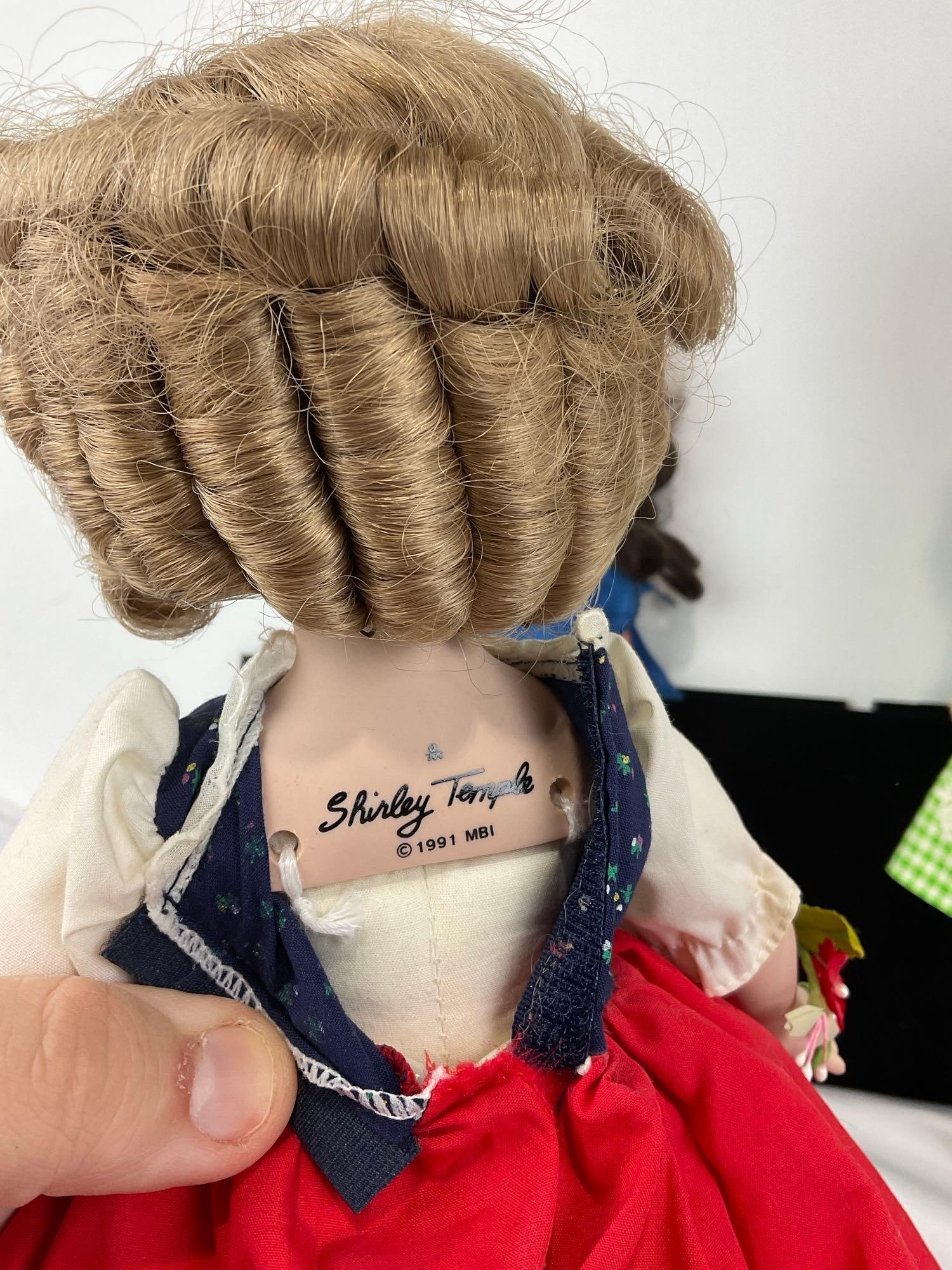 3 Vintage Dolls, 1991 Shirley Temple, Horsman 1982 Green Checkerboard & 1965 Made in Italy #736 D... - 4