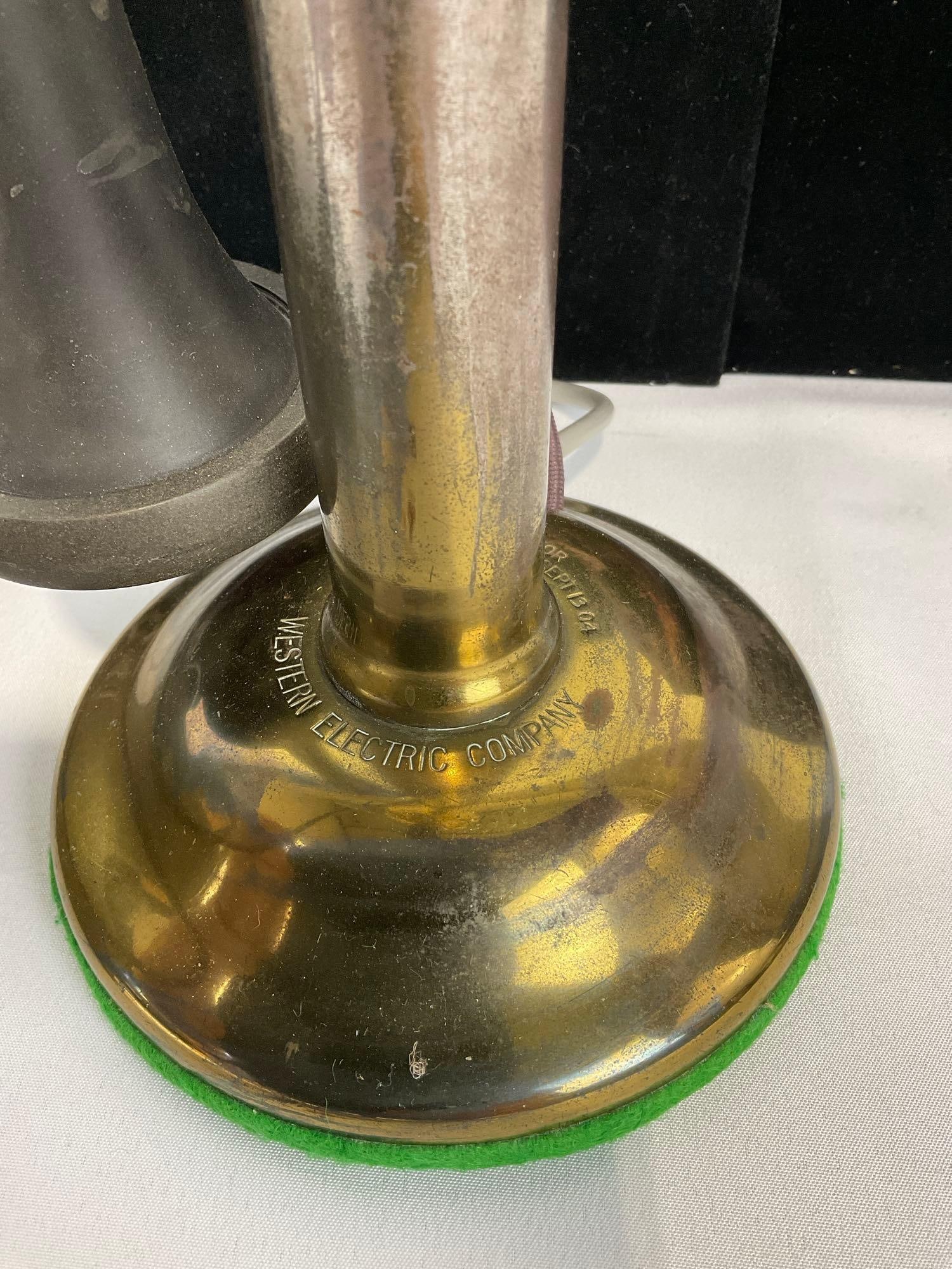 Early 20th Century 1930s~ Old Fashioned Western Electric Brass Telephone, Converted to modern plug - 3