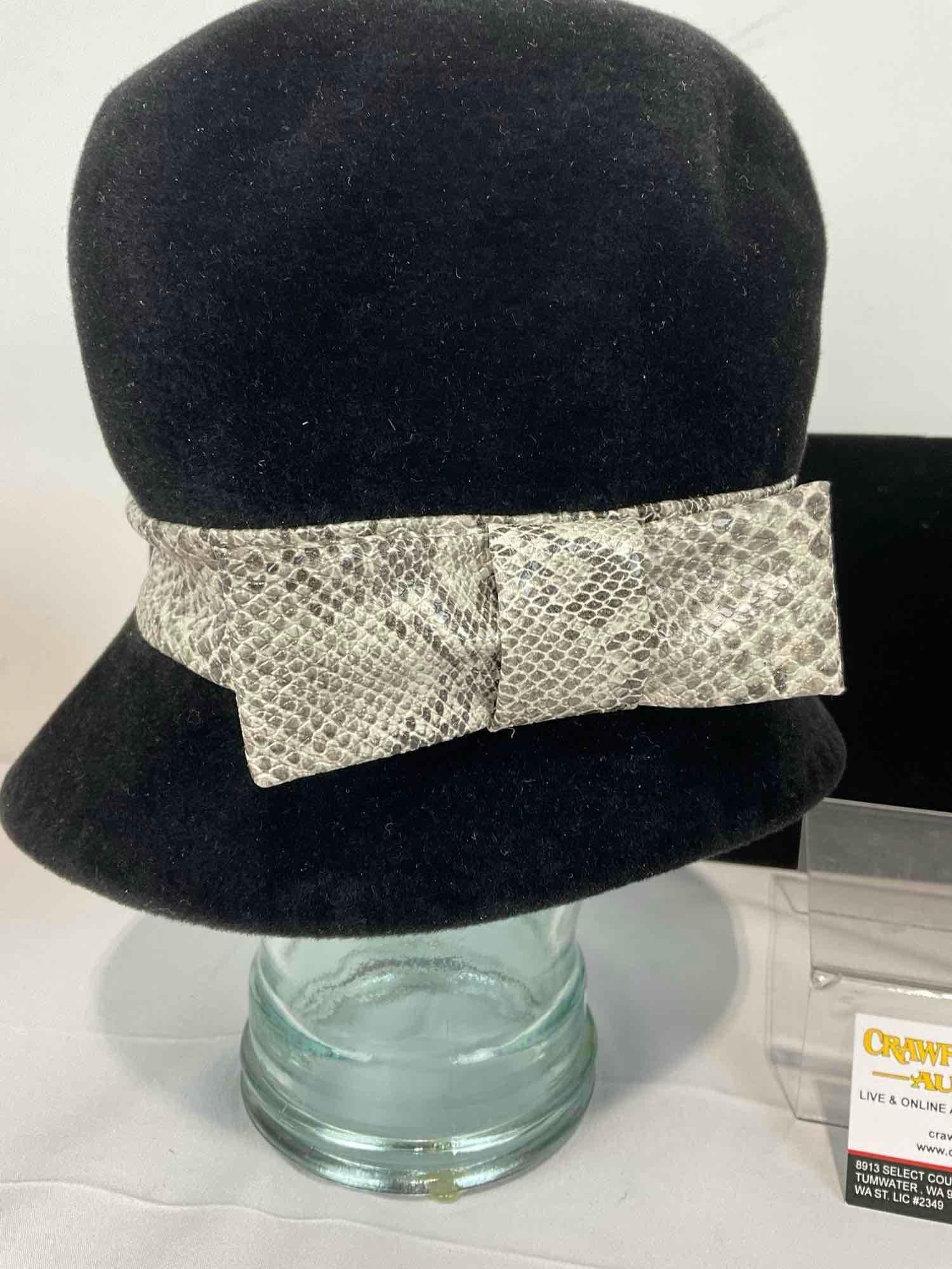 Plaid Dobbs Fedora Hat Size 7 1/2 & Sears Millinery, Corona made in Italy, Cloche Style Hat in box - 7