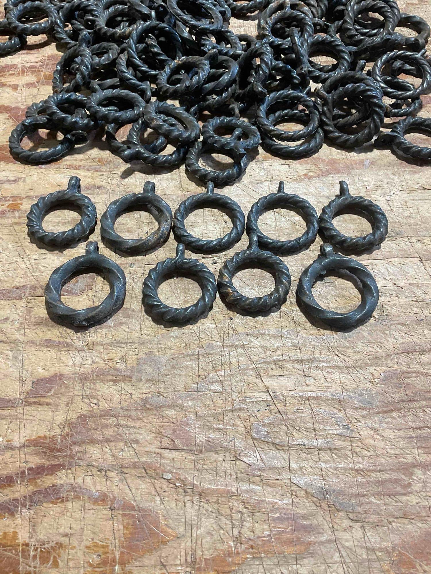 Collection of 50+ Iron, Hand Forged, Spiral Twisted Ring Door Knockers - 2