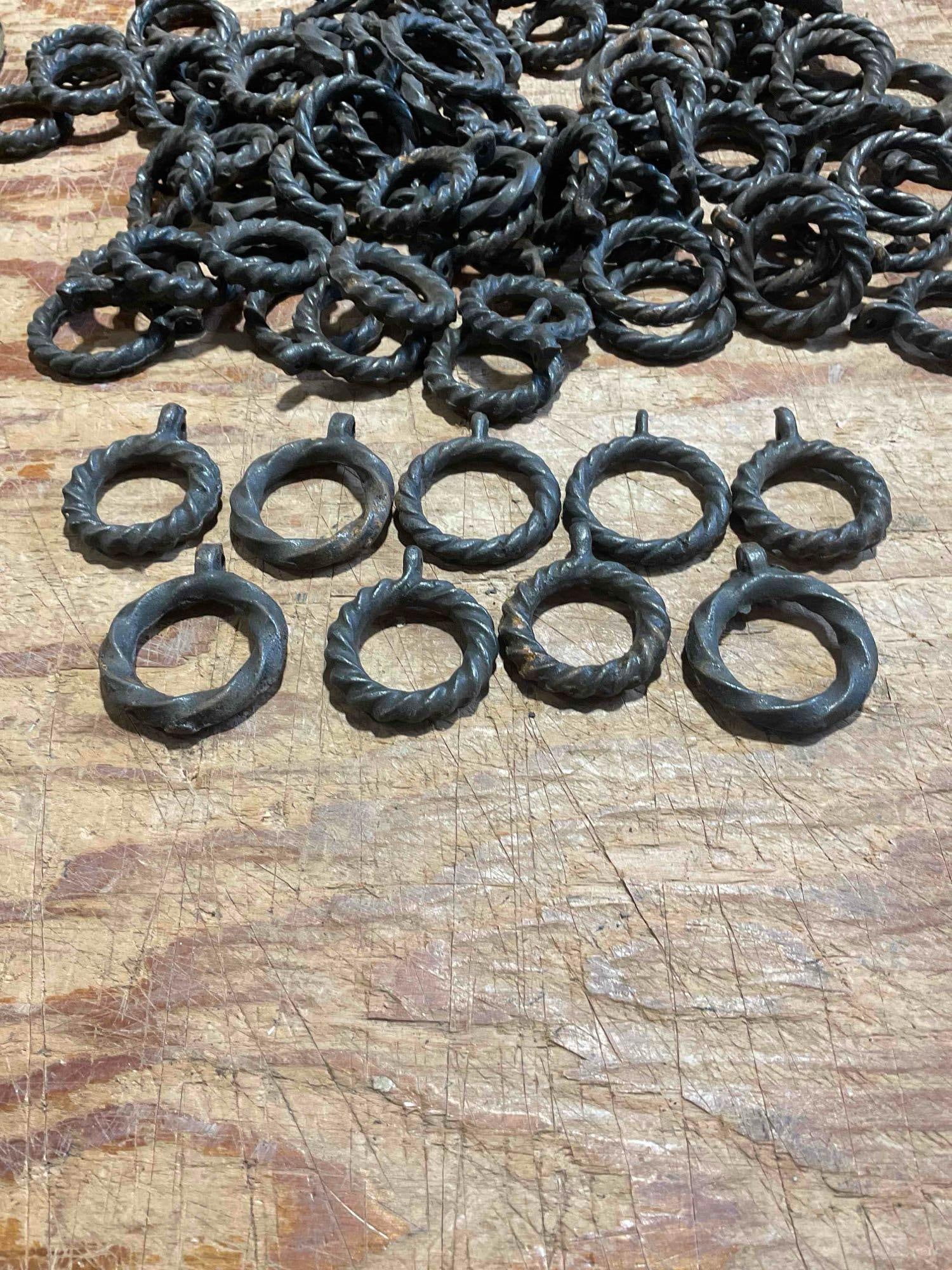 Collection of 50+ Iron, Hand Forged, Spiral Twisted Ring Door Knockers - 5