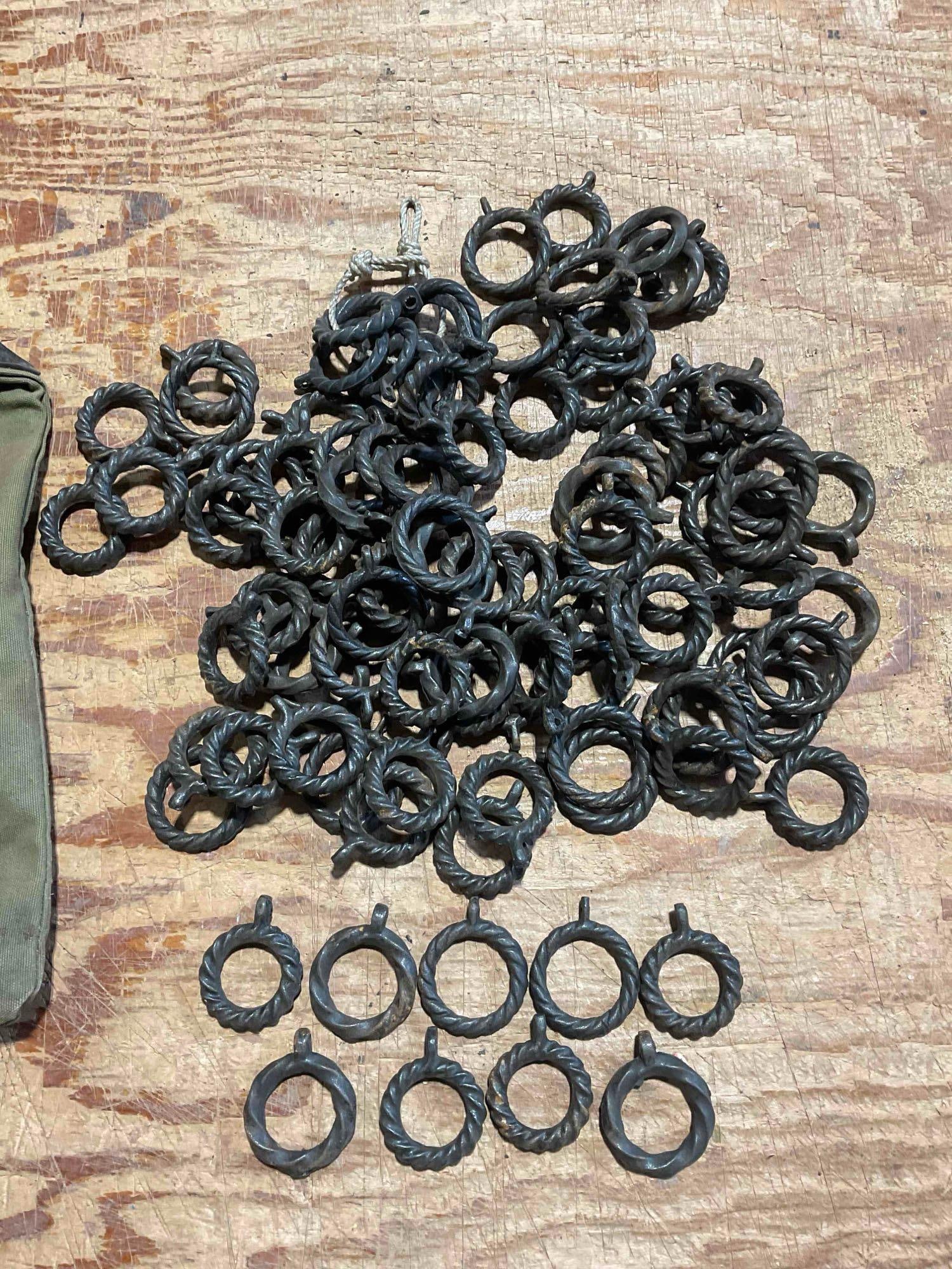 Collection of 50+ Iron, Hand Forged, Spiral Twisted Ring Door Knockers - 6