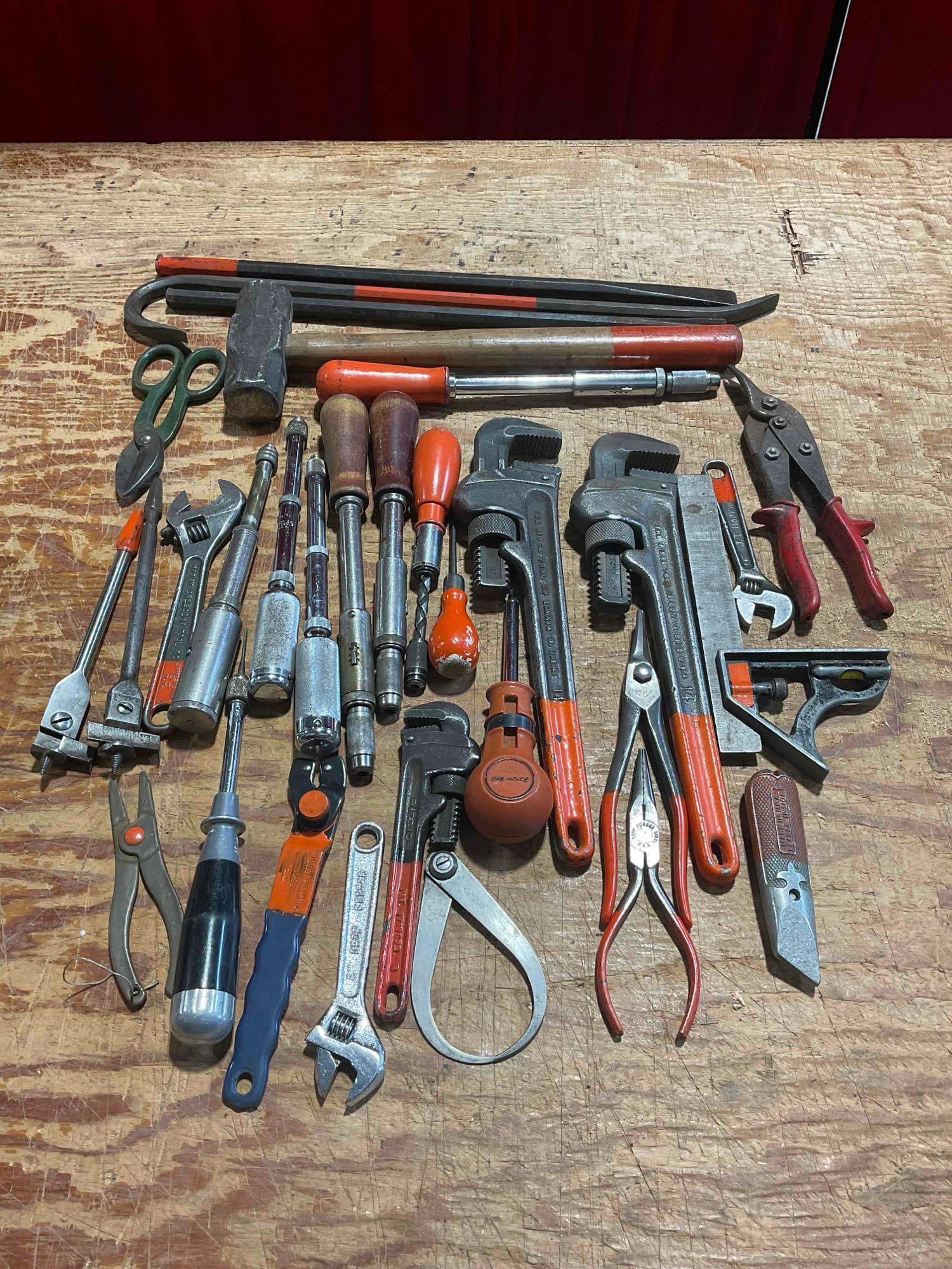 Collection of 30+ Vintage Tools Inc. 6x Stanley Yankee Drivers 2x Cast Steel Wrenches (1 of 5)