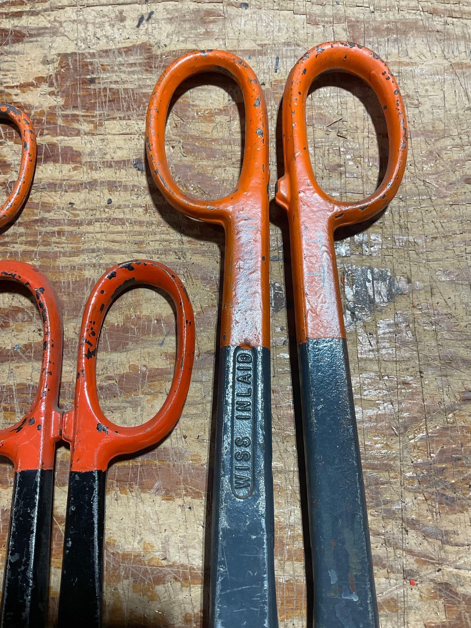 Collection Of Large Steel Forged Shears Including Wiss Brand, Pexto, and S&H co - 6
