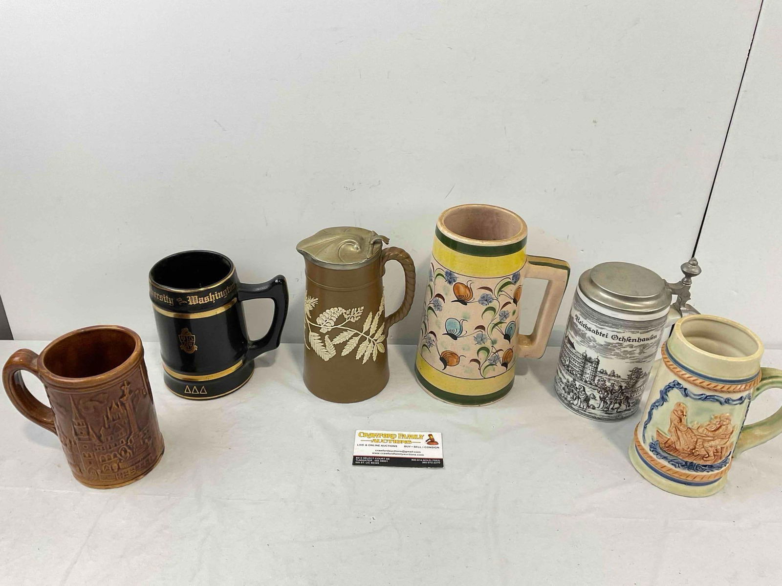 6 pcs Vintage Souvenir Beer Steins, Multiple Origins incl. Japan & Mexico! Very Good Condition. (1 of 9)