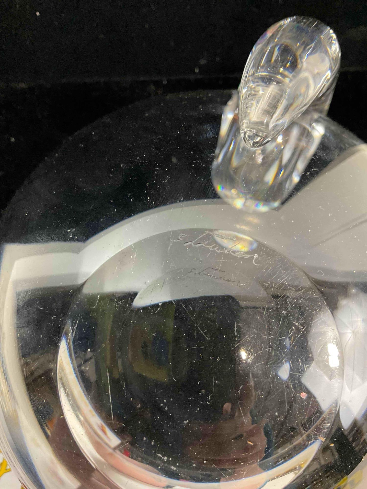 Vintage Elegant Steuben Snail Crystal Glass Bowl w/ 6 Cocktail Forks. Excellent Condition. - 4