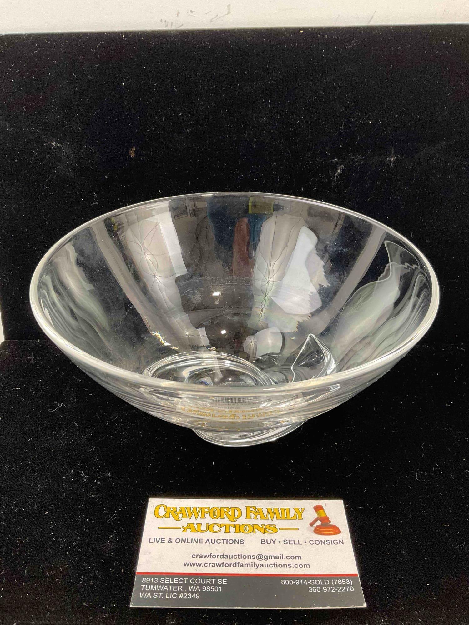 Vintage Lovely Steuben Crystal Spiral Glass Bowl. Very Good Condition. See pics. - 3