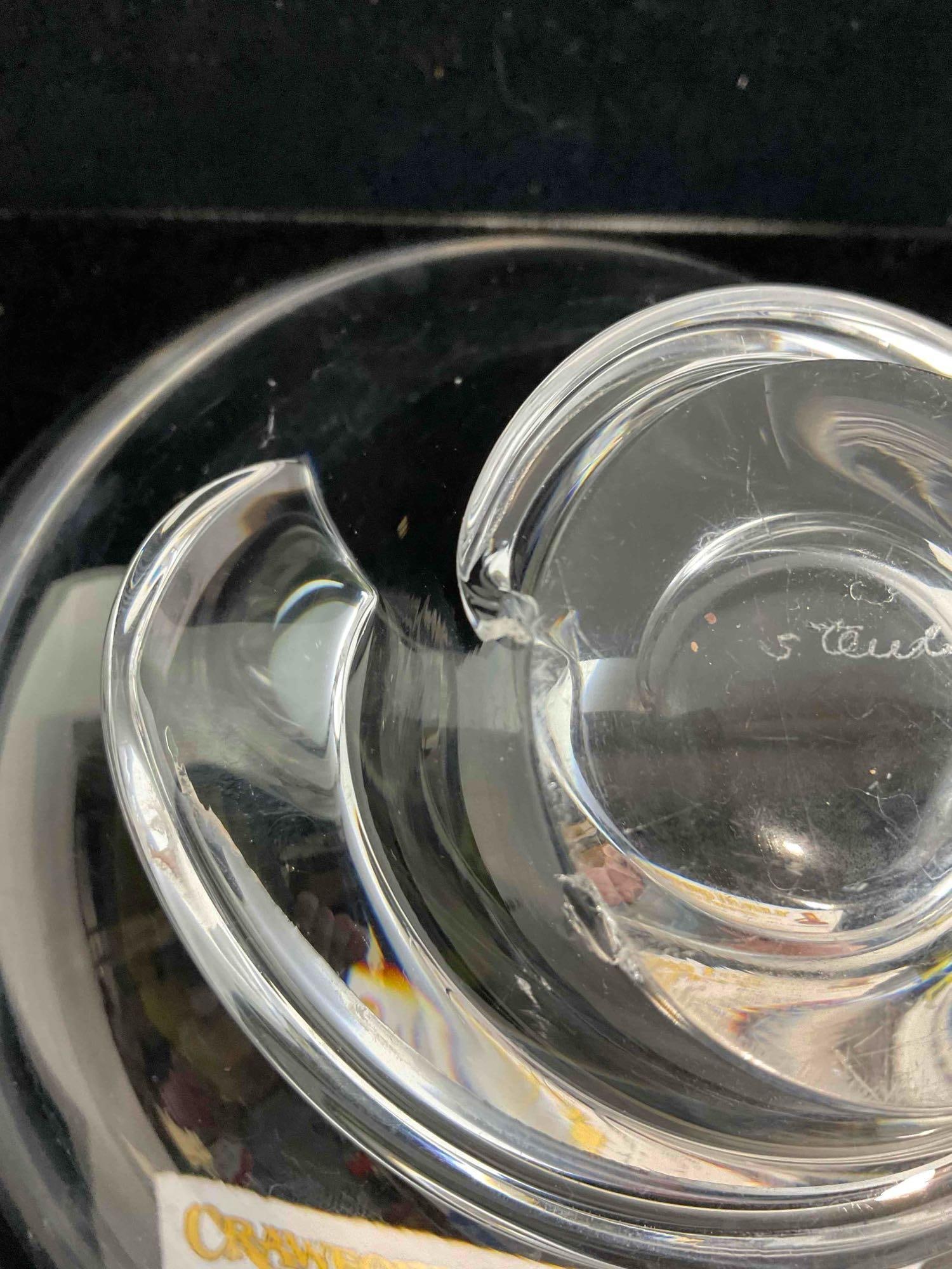 Vintage Lovely Steuben Crystal Spiral Glass Bowl. Very Good Condition. See pics. - 6