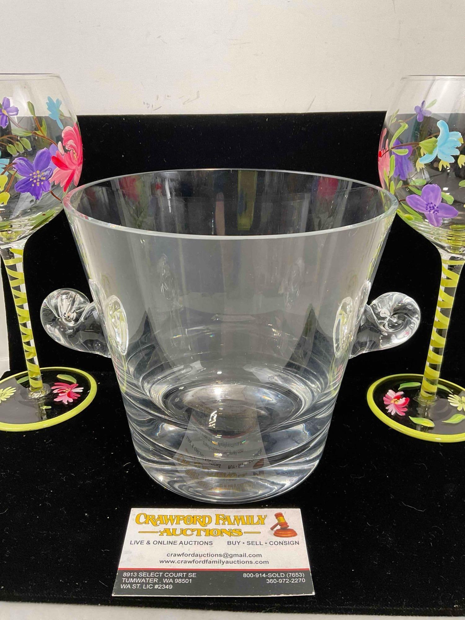 Vintage Classic Tiffany & Co. Crystal Glass Ice Bucket Wine Cooler. Excellent Condition. See pics. - 4