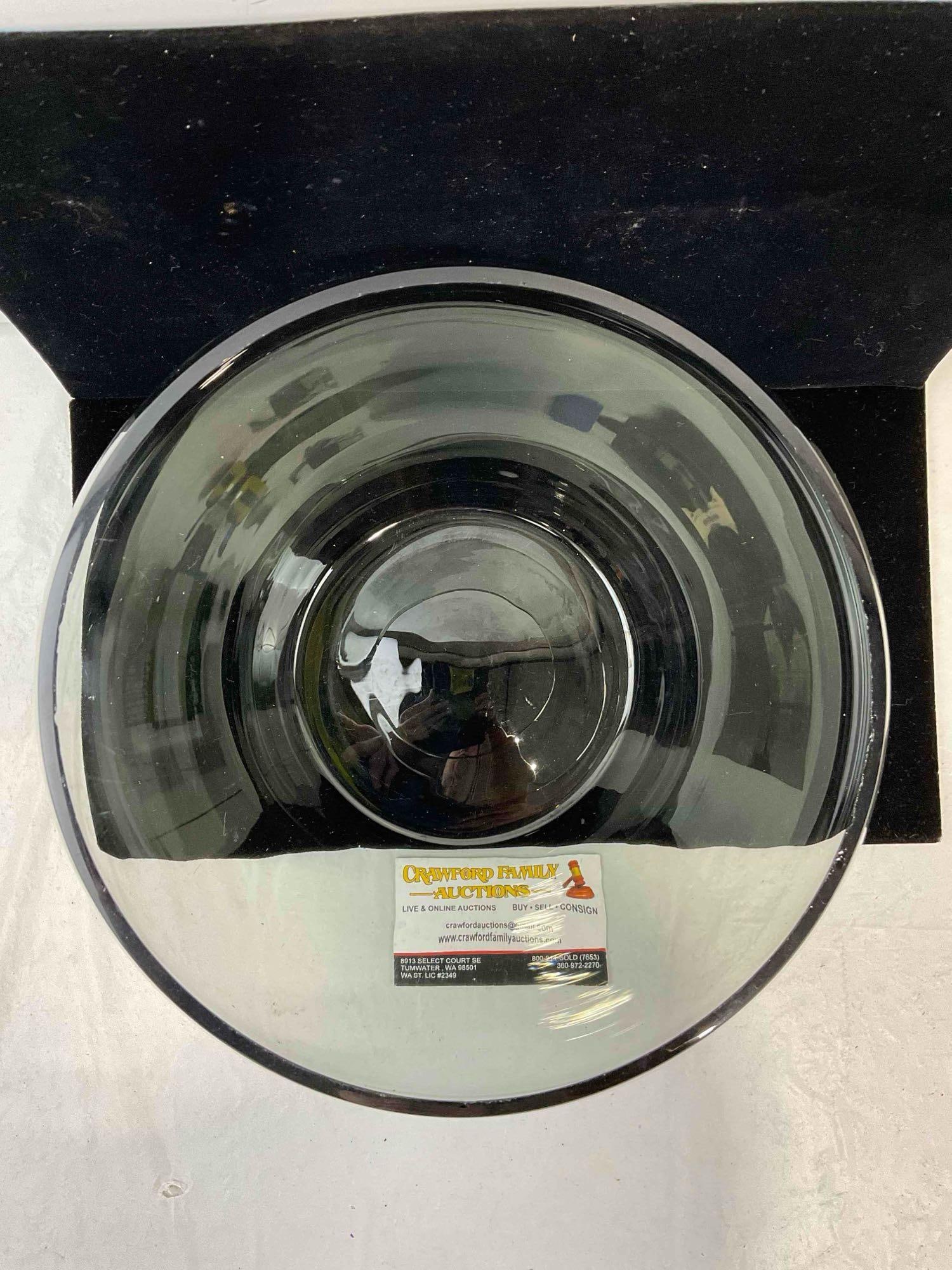 Vintage Gray Glass Oversized Bowl Vase. Very Good Condition. See pics. - 5