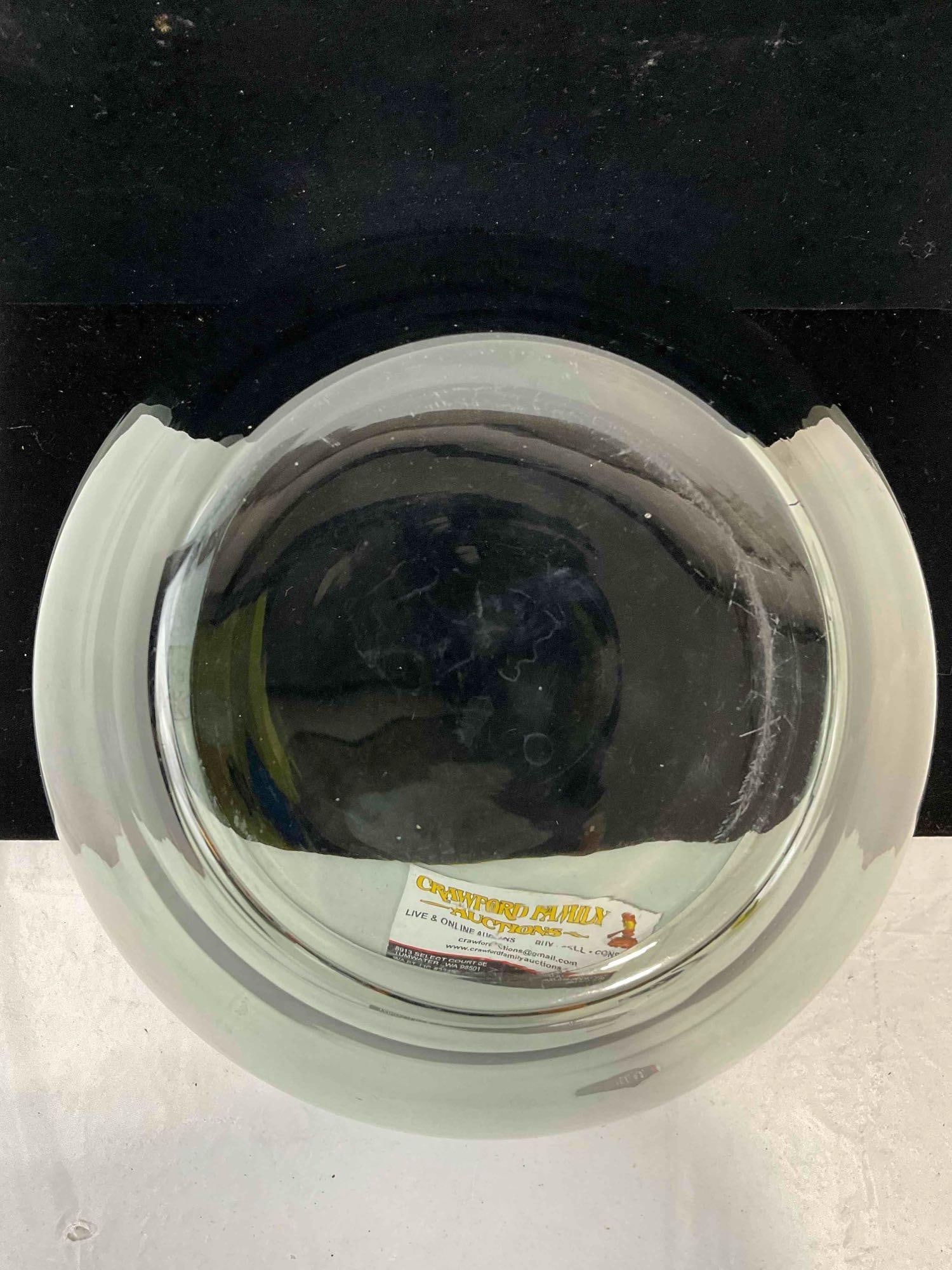 Vintage Gray Glass Oversized Bowl Vase. Very Good Condition. See pics. - 6