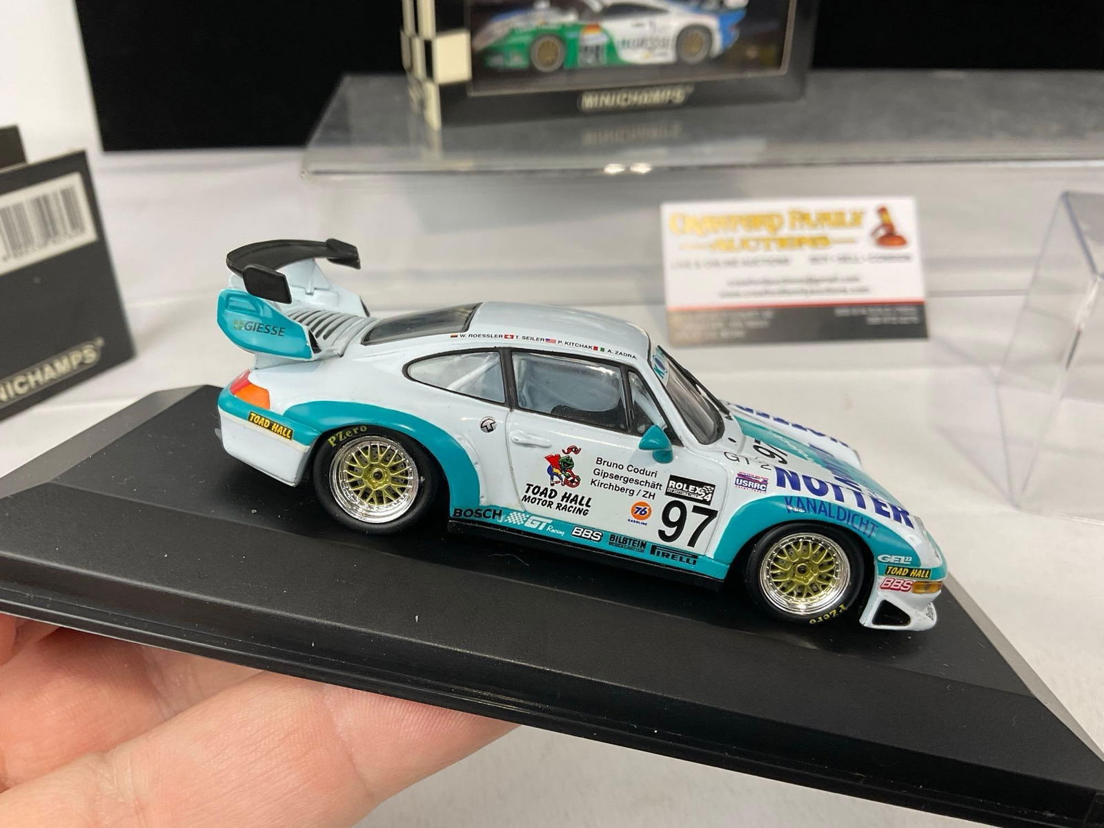 Pair of Minichamps Porsche 911 GT2 97 & 98, Daytona & Le Mans 1/43 Scale Diecast Car Models - 6