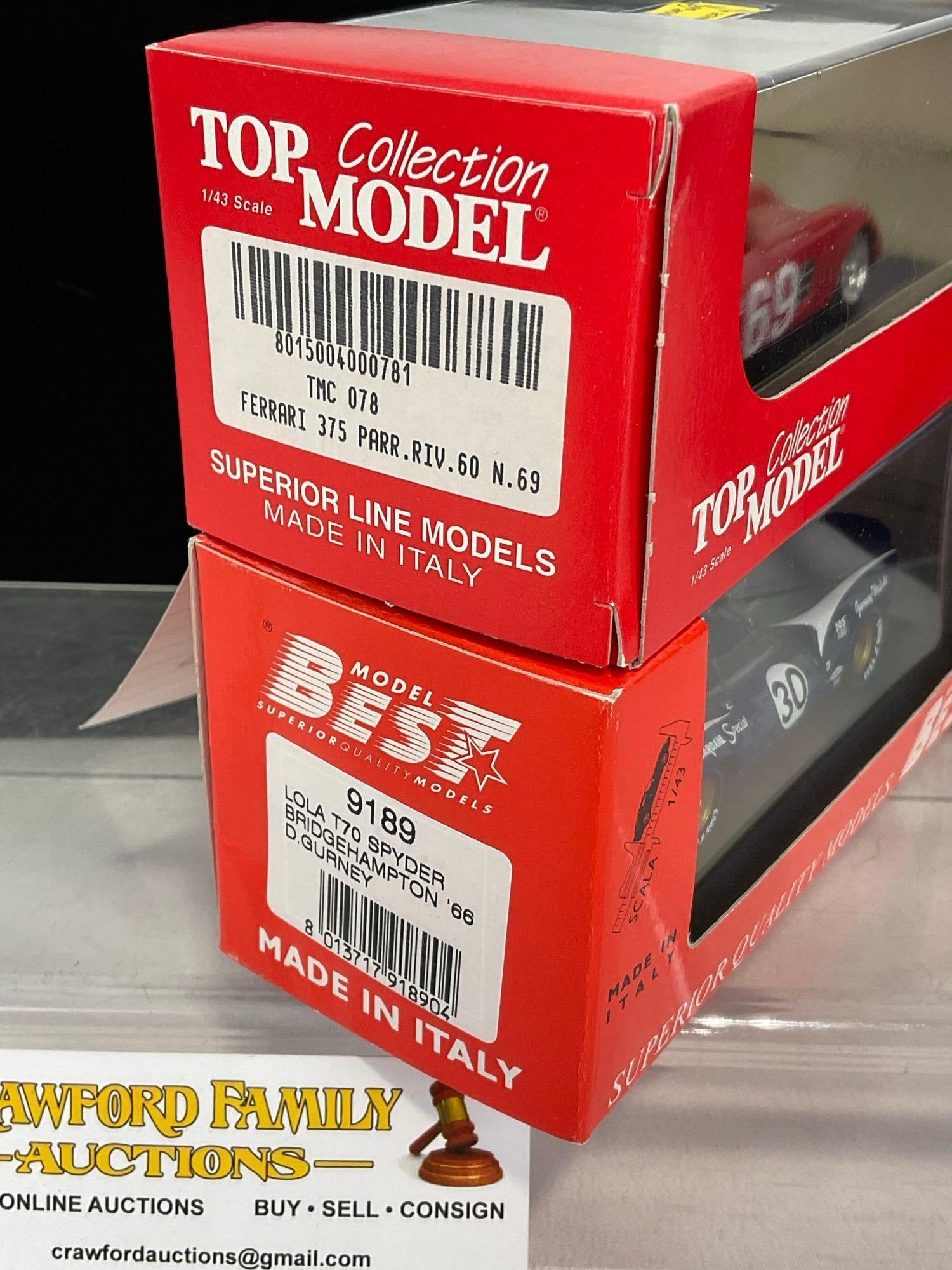 2 1/43 Scale Diecast Car Models, 1960 Ferrari 375 Parravano & 1966 Lola T-70 Spyder Bridgehampton - 2