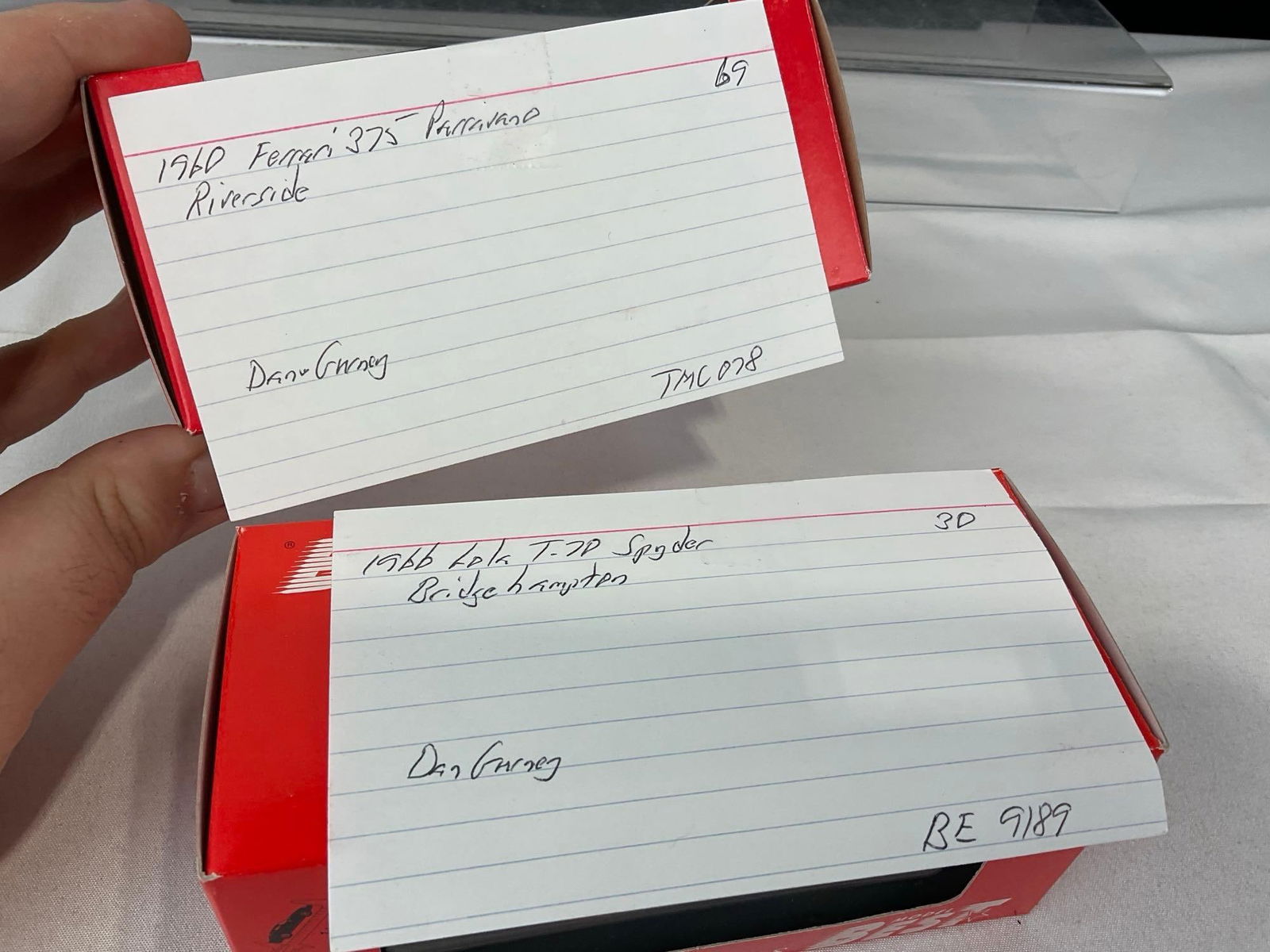 2 1/43 Scale Diecast Car Models, 1960 Ferrari 375 Parravano & 1966 Lola T-70 Spyder Bridgehampton - 9