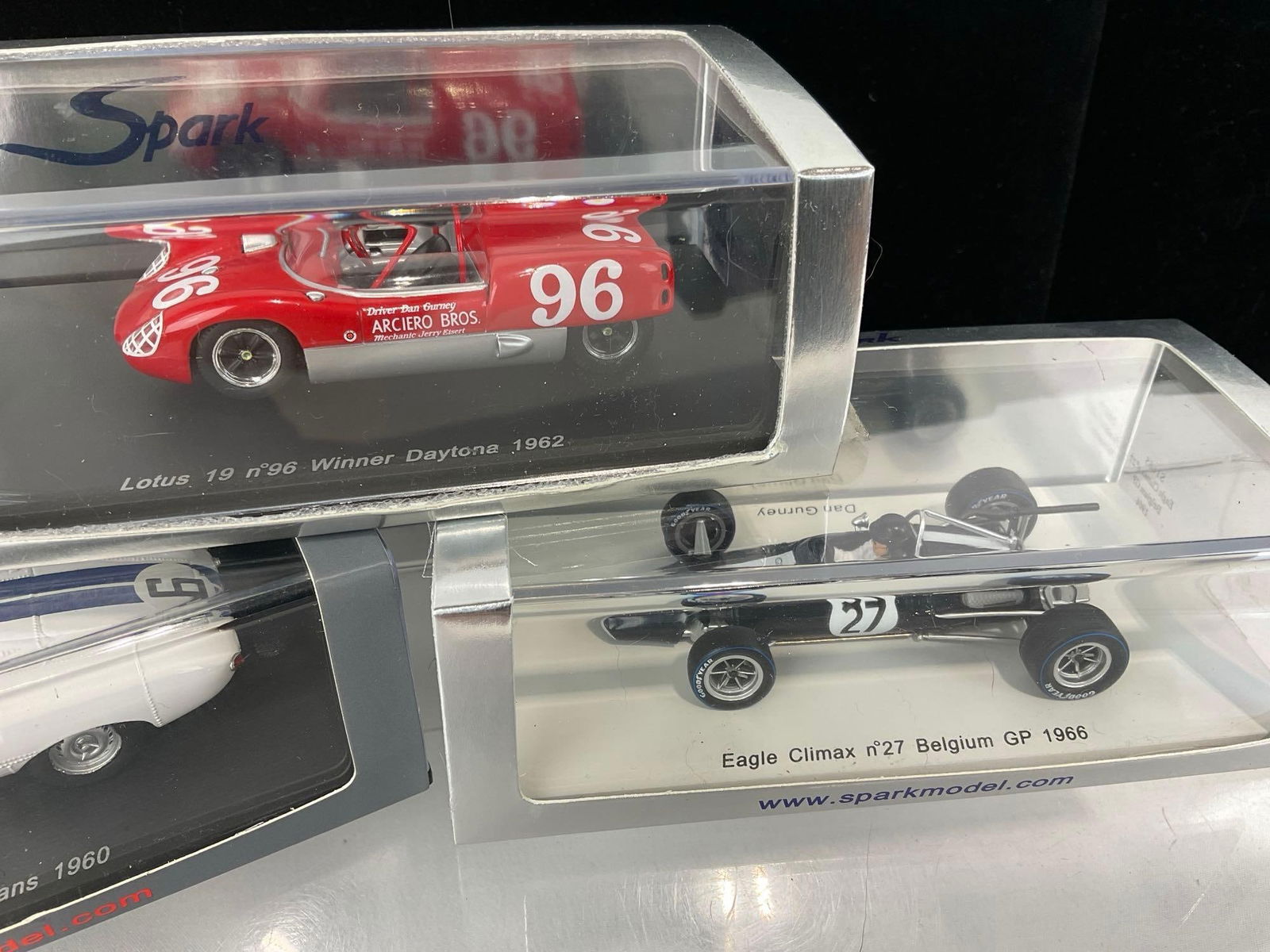 3 Dan Gurney 1/43 Scale Diecast Car Models, 60 Jaguar E2A LM, 62 Lotus 19B Daytona & 66 Eagle Cli... - 2