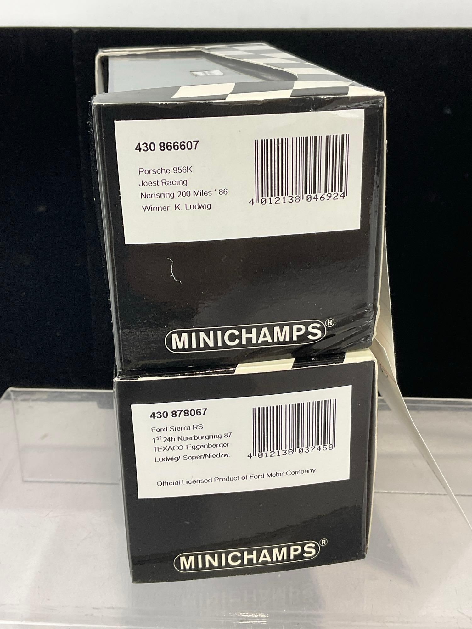 Pair of 1/43 Scale Diecast Car Models, 1986 Porsche 956K Joest & Ford Sierra RS Texaco - 2