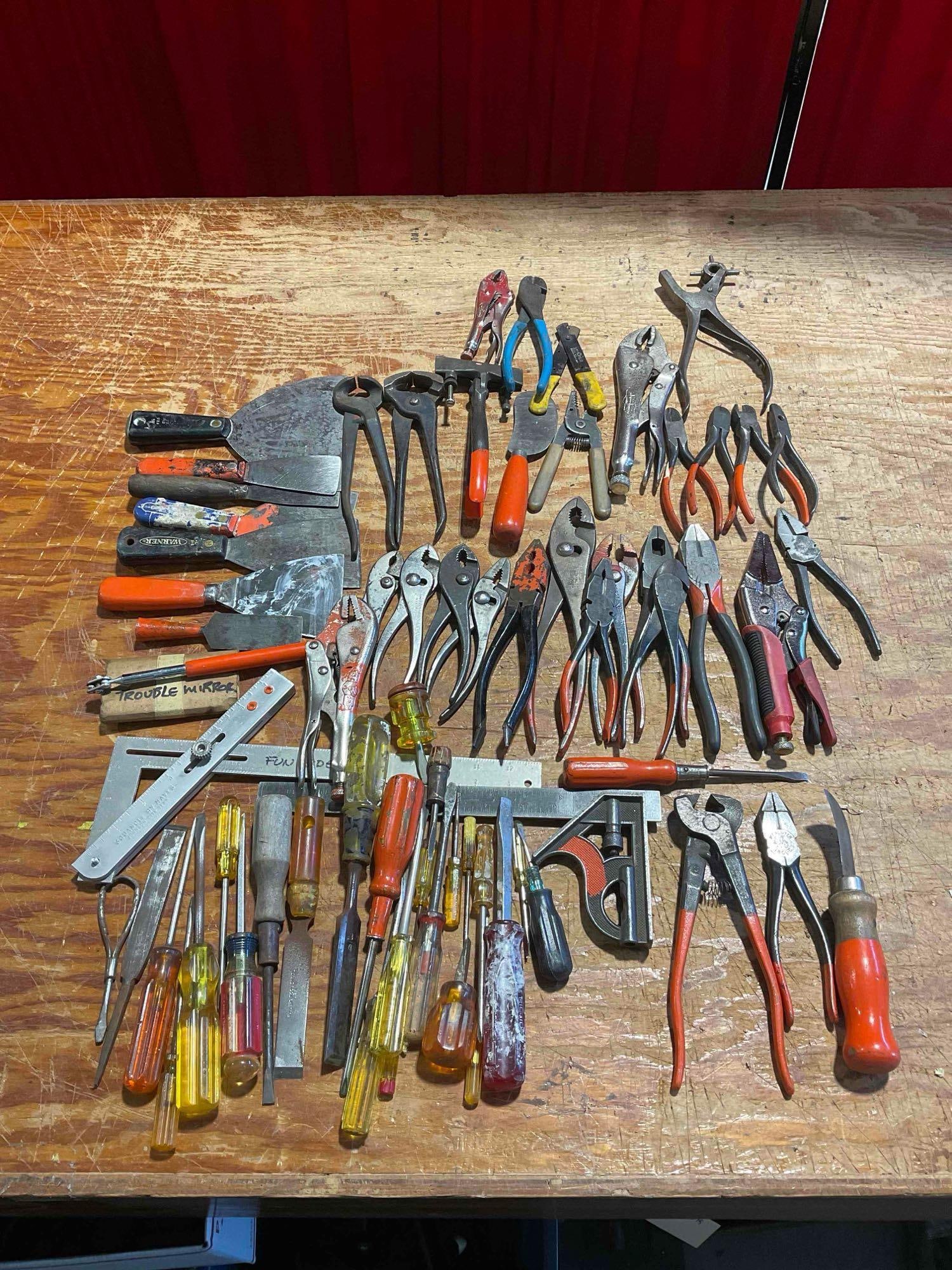 Collection of 50+ Vintage Tools Including Craftsman, Crescent, Vice Grip, and more. (1 of 9)