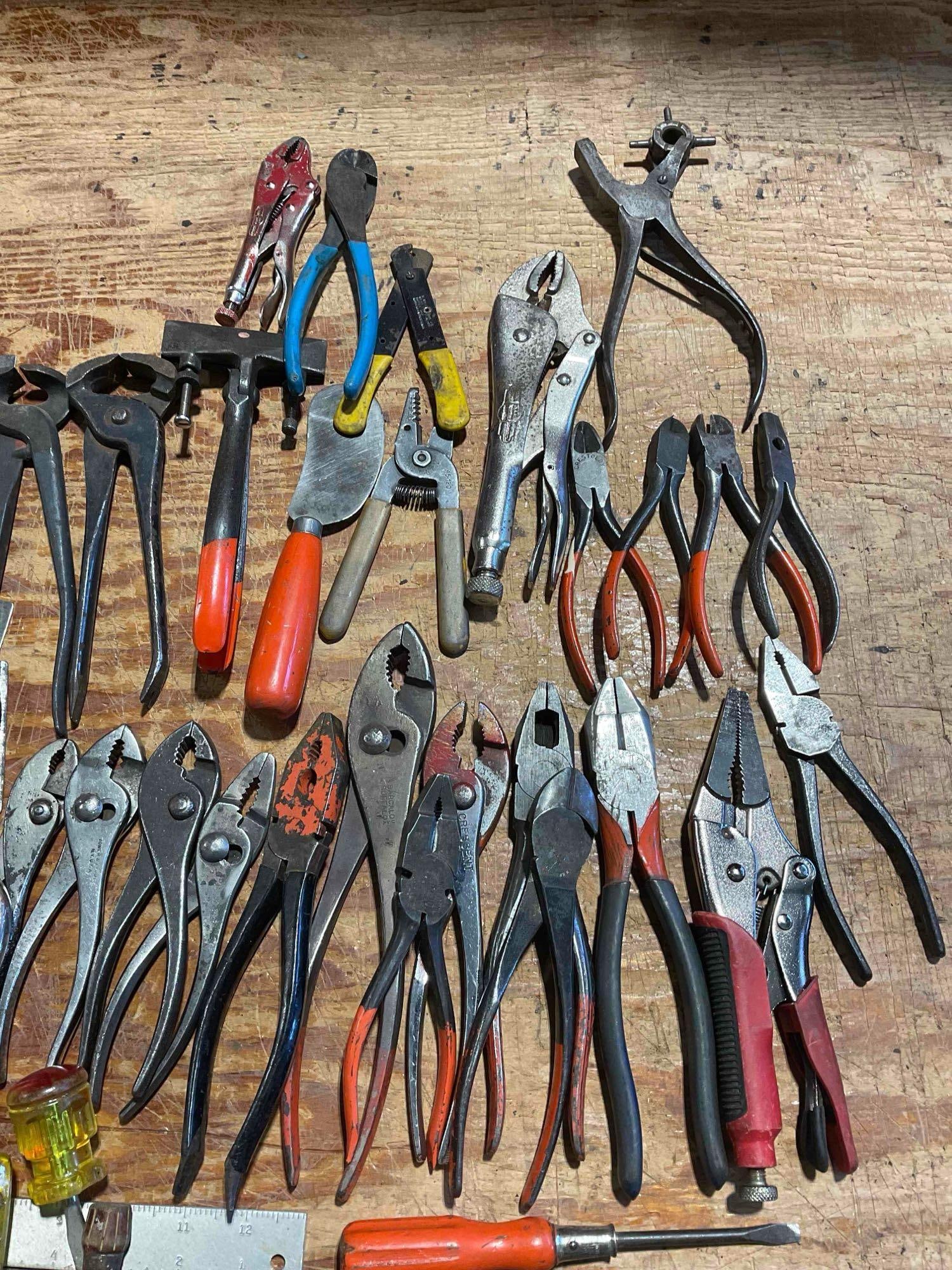 Collection of 50+ Vintage Tools Including Craftsman, Crescent, Vice Grip, and more. - 4