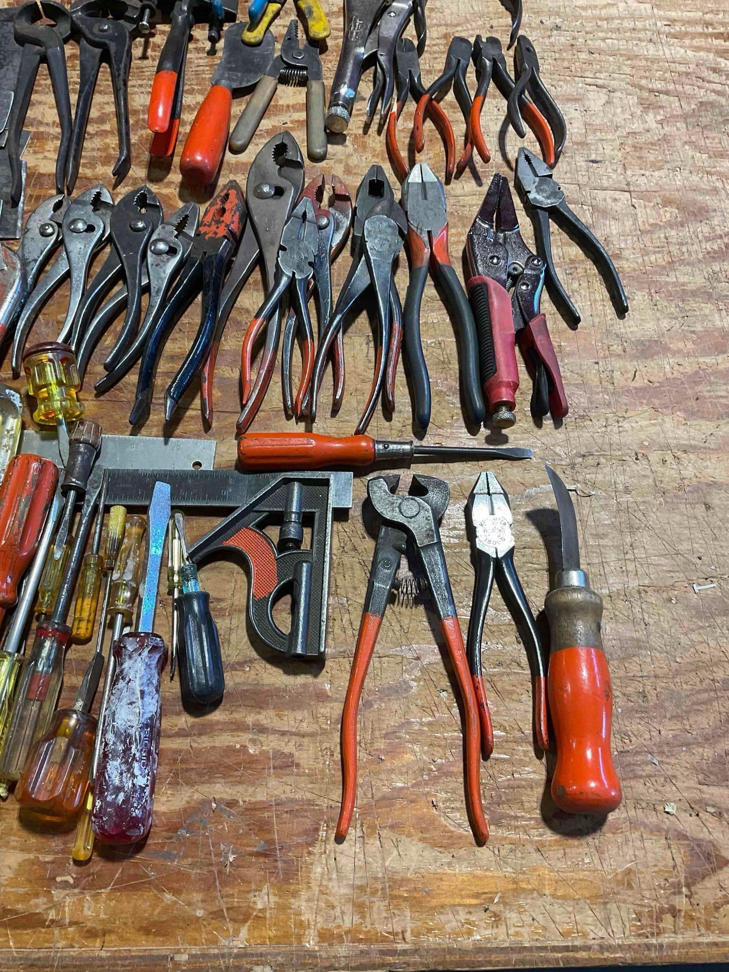 Collection of 50+ Vintage Tools Including Craftsman, Crescent, Vice Grip, and more. - 5